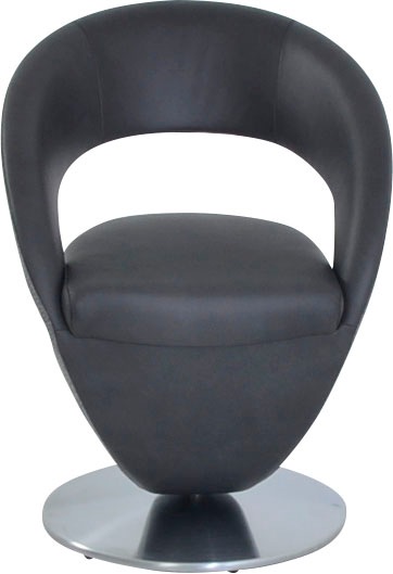 K+W Komfort & Wohnen Chaise de salle à manger »Wave, Drehstuhl« () Fauteuil pivotant design, plateau tournant en métal aspect inox, combinaison de couleurs