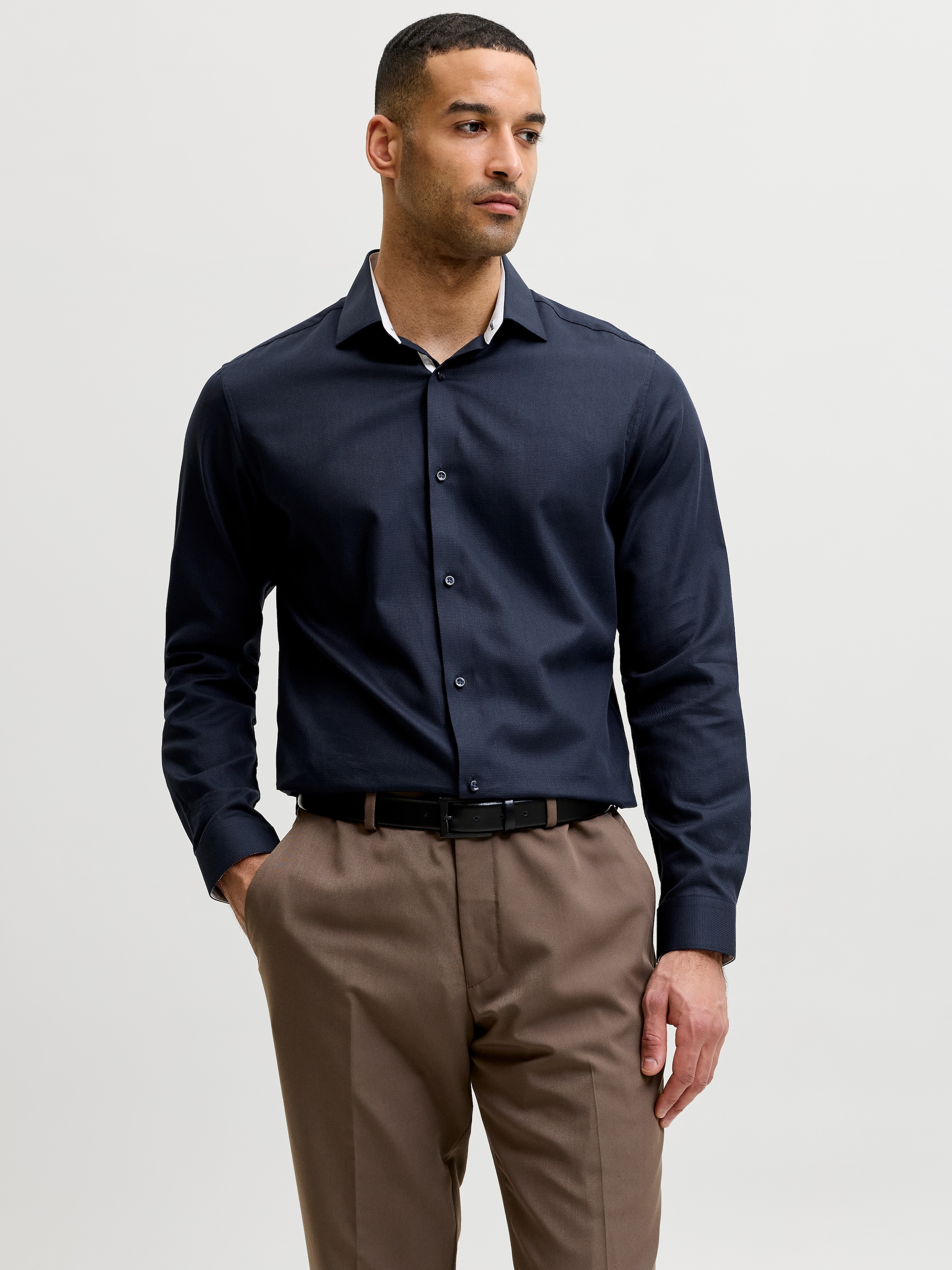 Jack & Jones Langarmhemd »JPRBLAPARKER DETAIL L/S SHIRT SN« Baumwolle, slim fit