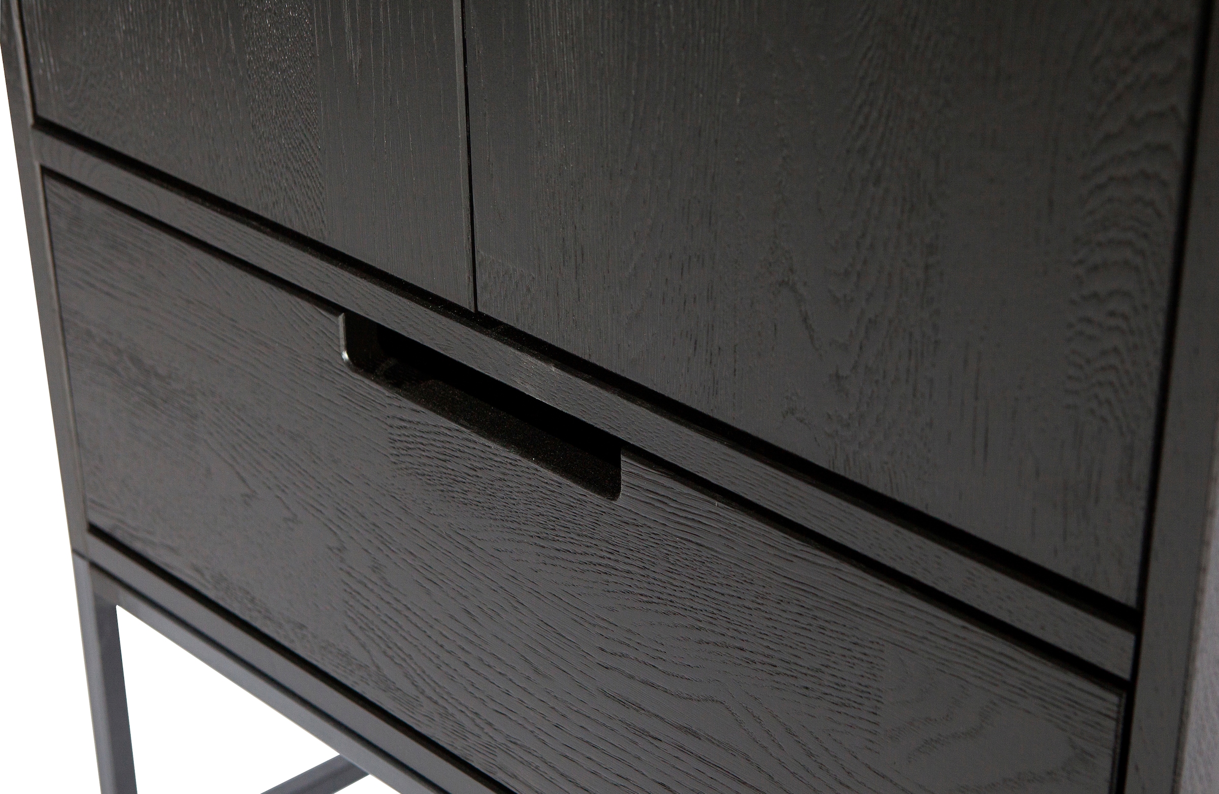 WOOOD Mehrzweckschrank »Silas FSC®-Eschenholz massiv mit Metallgestell H 210 x B 60 x T 36 cm« Schutzlackierte Oberfläche, Tragkraft 15 kg pro Boden, pfleigleicht