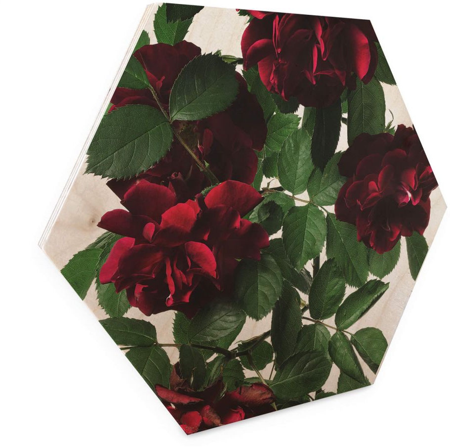 »Blumen versandkostenfrei Hexagon Holzbild St.) (1 bestellen ♕ Rosen«, Wall-Art Holzbild