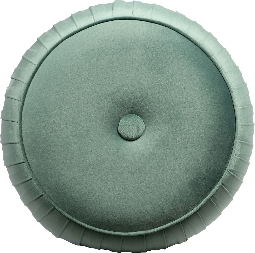 Kayoom Polsterhocker »Hocker Lyla 125, Edler Touch durch goldfarbenenen Sockel, Samtbezug«, (1 St.), samtweich, gesteppte Ziernaht, Edelstahlsockel, Hochwertiger Samtbezug