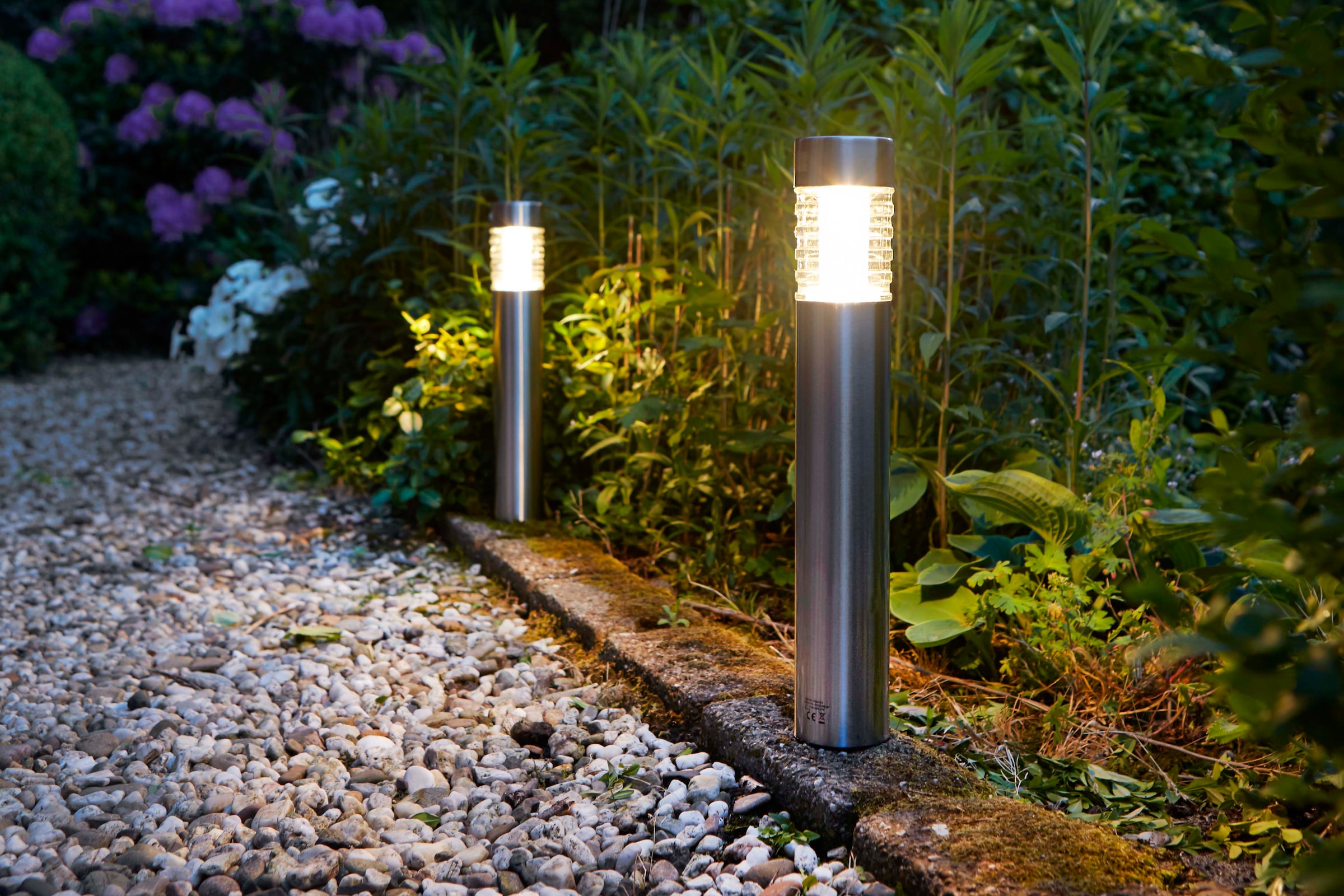 LUXFORM Lampe de jardin »Solar-Gartenleuchten Tacoma 5 Lumen - 3 Stück« Module LED 3 cuis fabriqué en acier inoxydable et verre