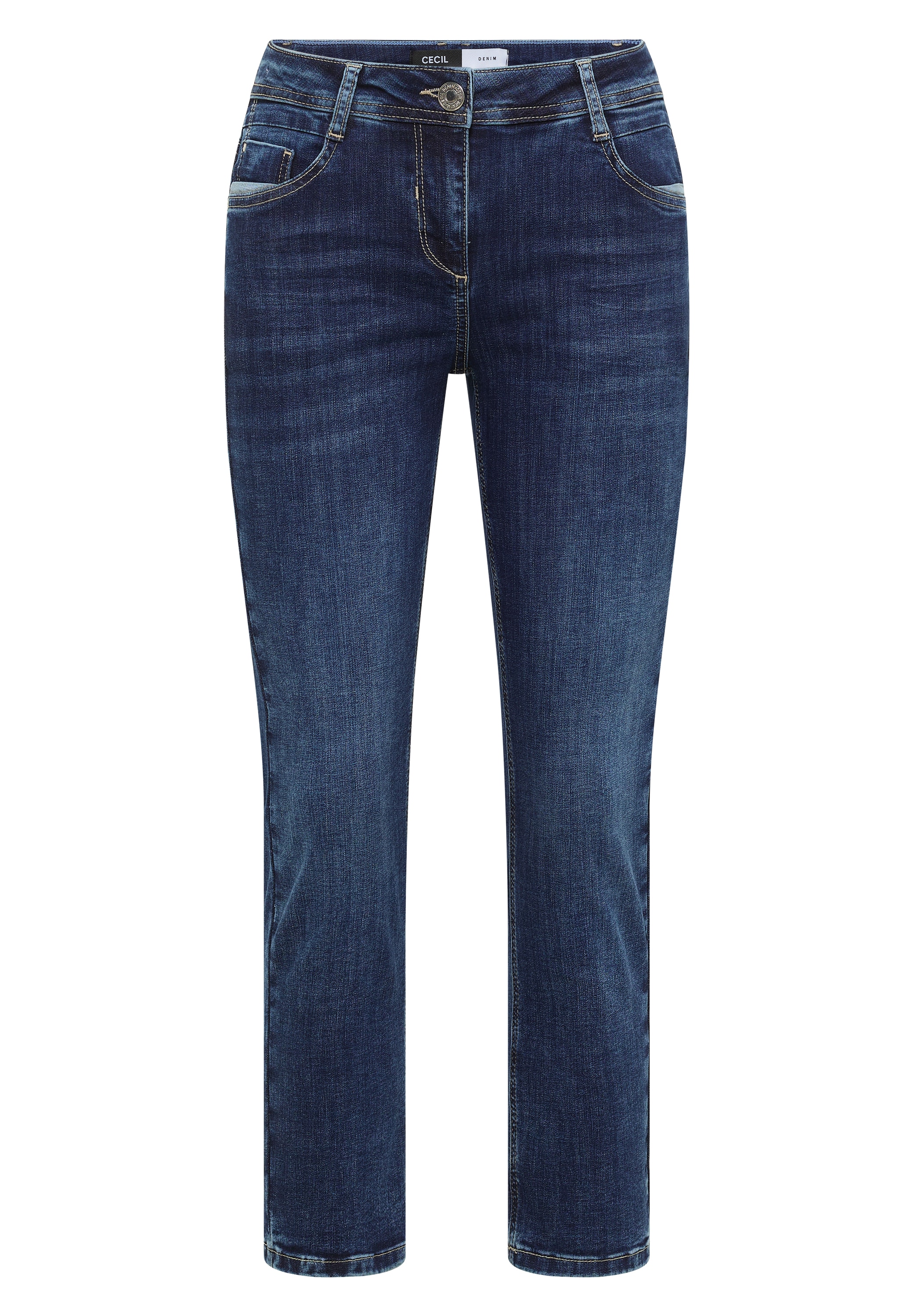 Cecil Slim-fit-Jeans »Style Scarlett« mit Reissverschluss, Stretchanteil, ideal für warme Tage