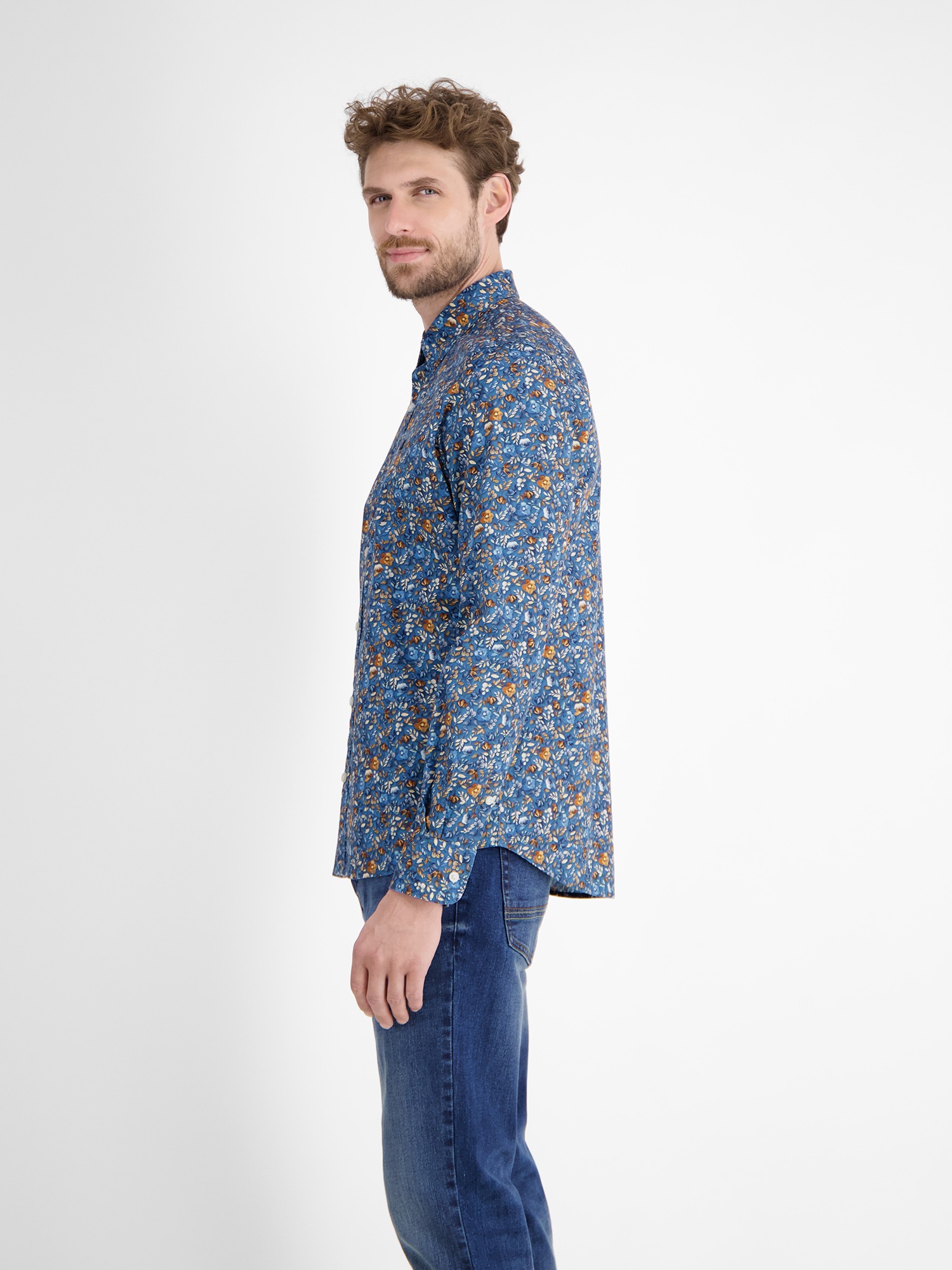 LERROS Chemise à manches longues »Stretch-Herrenhemd FLOWERS«