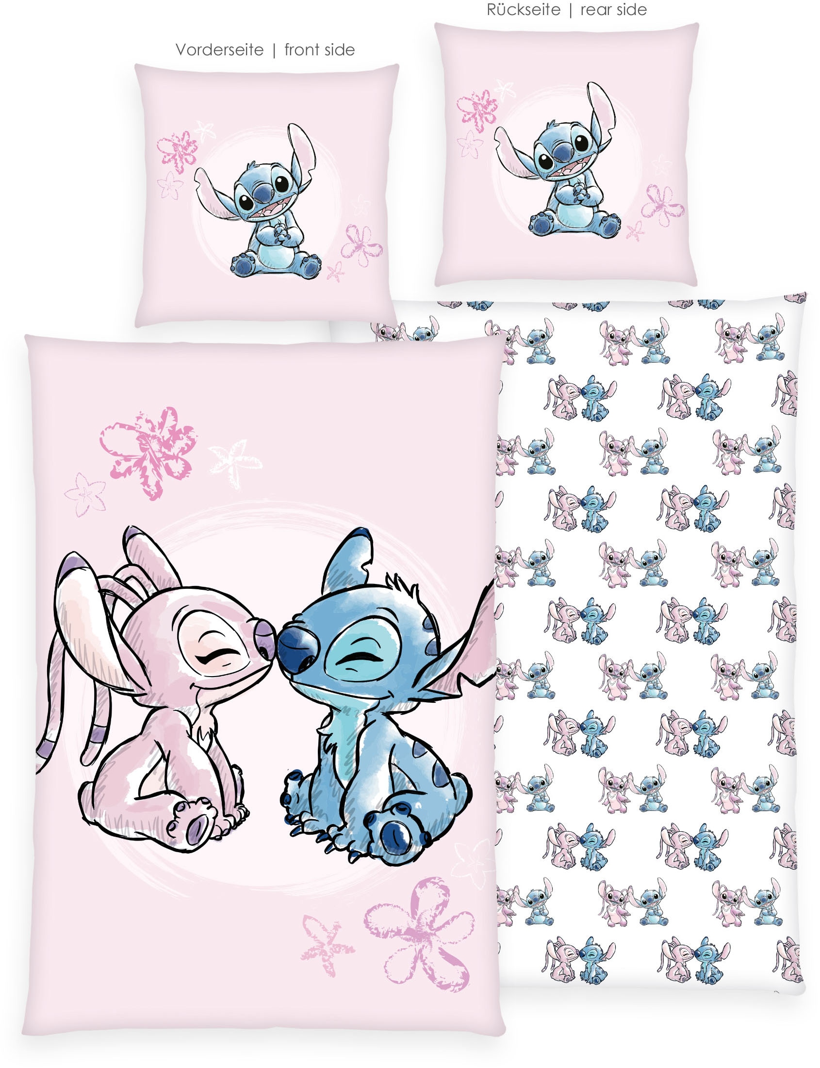 Disney Linge de lit »Disney Stitch« 2 cuis Parure de lit réversible