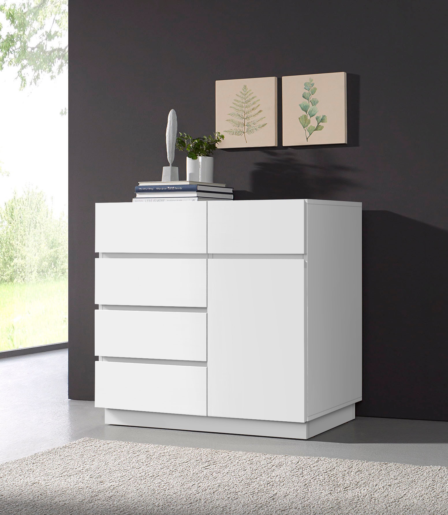 Home affaire Kommode »Laima«, Breite 90 cm, mit 5 Schubladen, teilmassiv, FSC®-zertifiziert