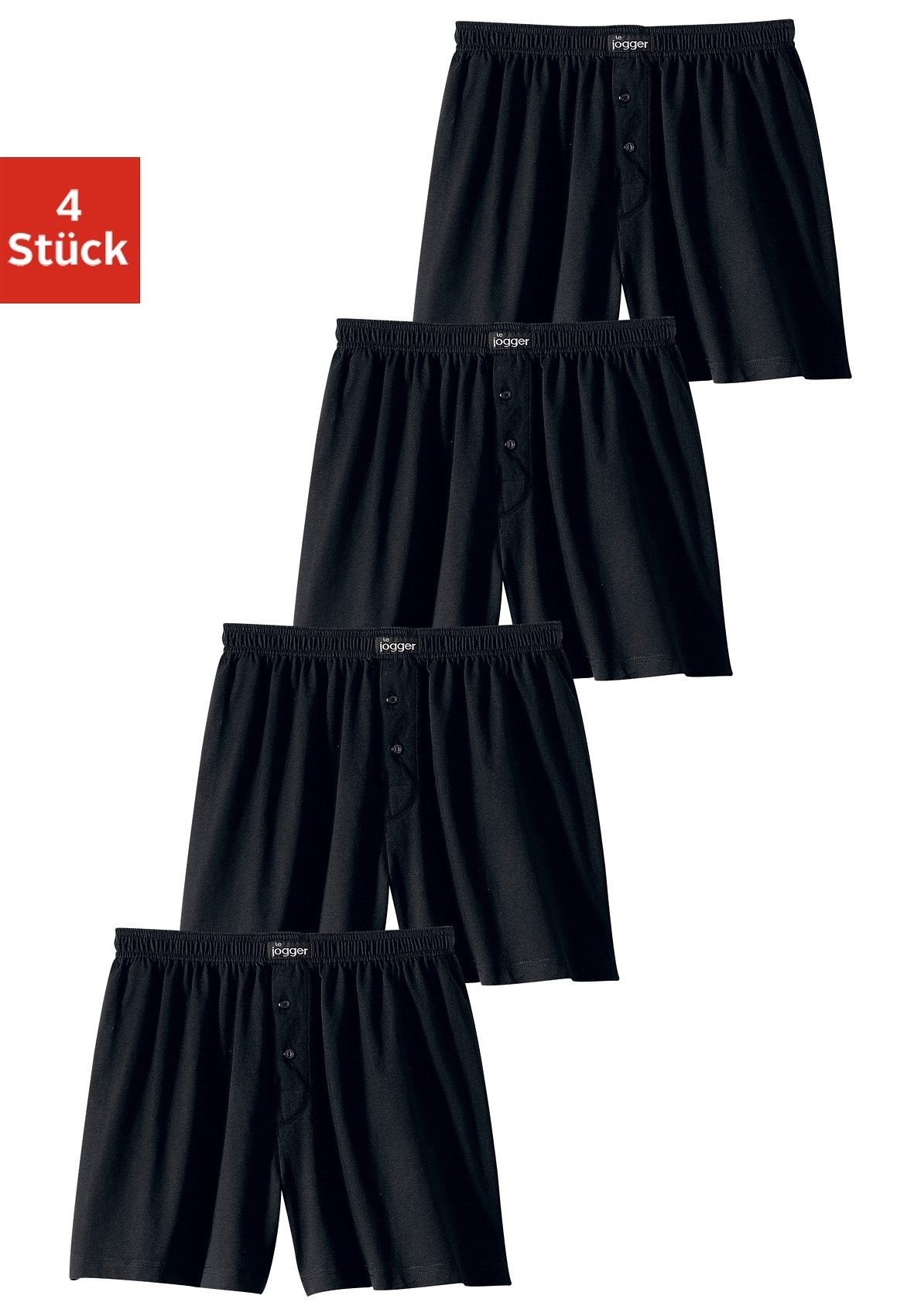 Image of le jogger Weiter Boxer Packung, 4 Stk. aus angenehm weicher Baumwoll-Qualität
