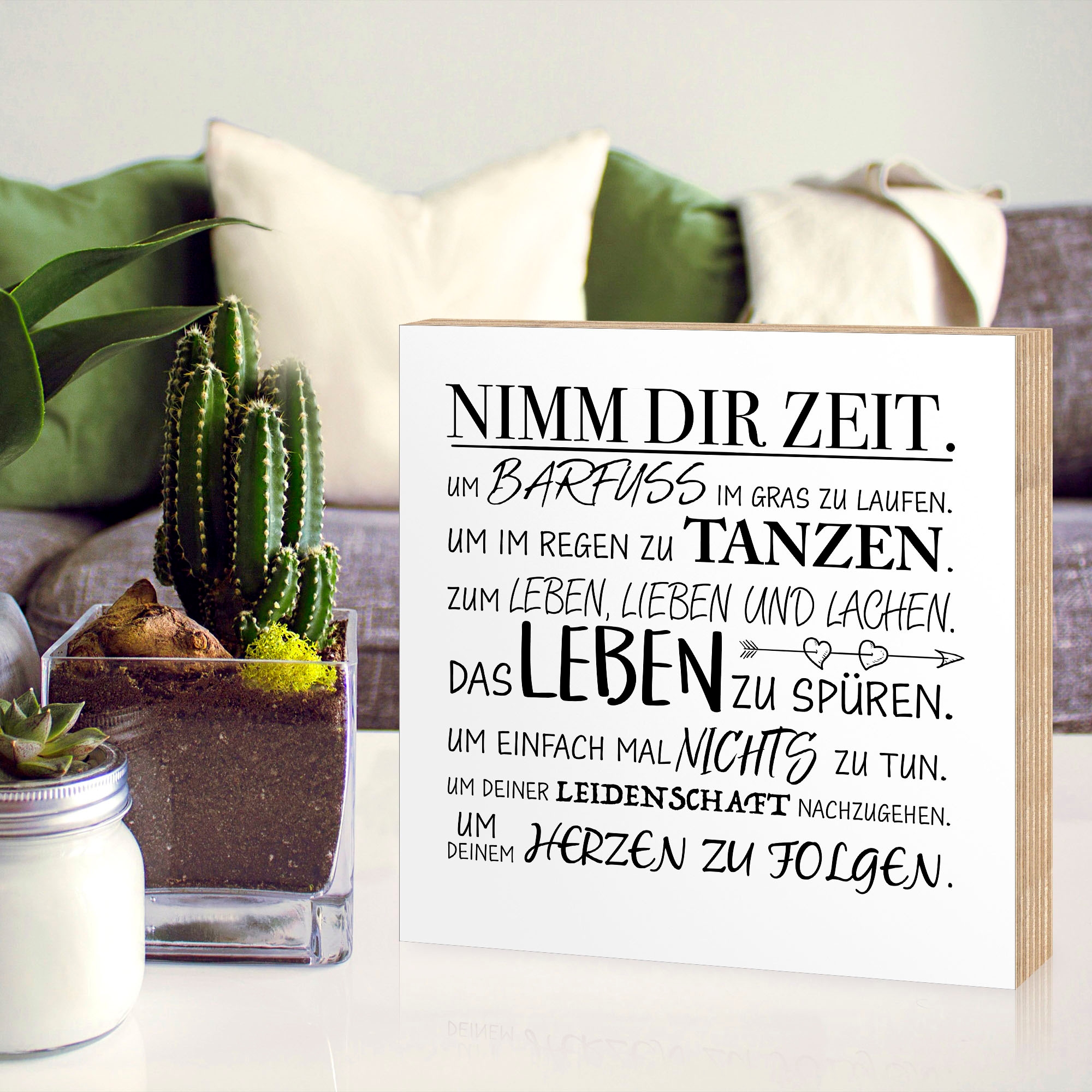 Artland Holzbild »Nimm dir Zeit«, Sprüche & Texte, (1 St.)