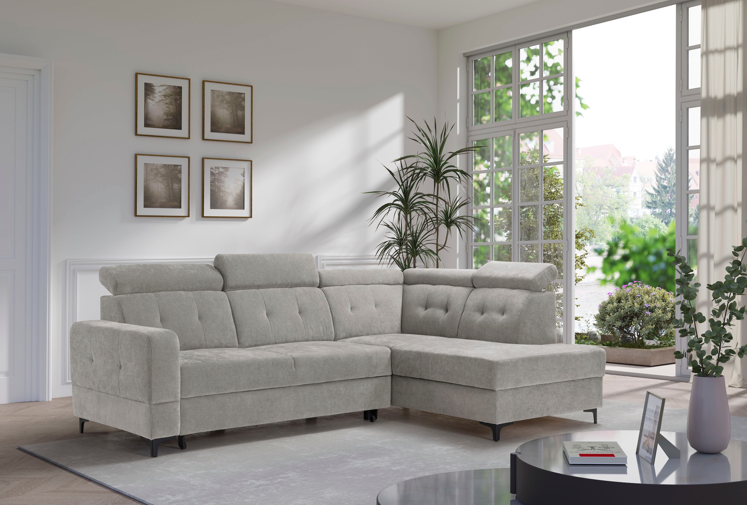 Image of exxpo - sofa fashion Ecksofa "Monte, Kopfteile verstellbar, optional mit Bettfunktion & Bettkasten" L- Form, mit Kopfteilverstellung, optional Bettfunktion und Bettkasten