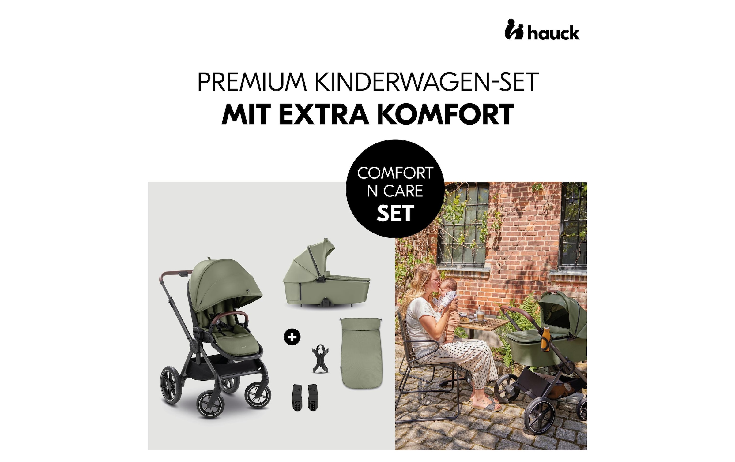 Hauck Kombi-Kinderwagen »Comfort N Care Olive« 22 kg