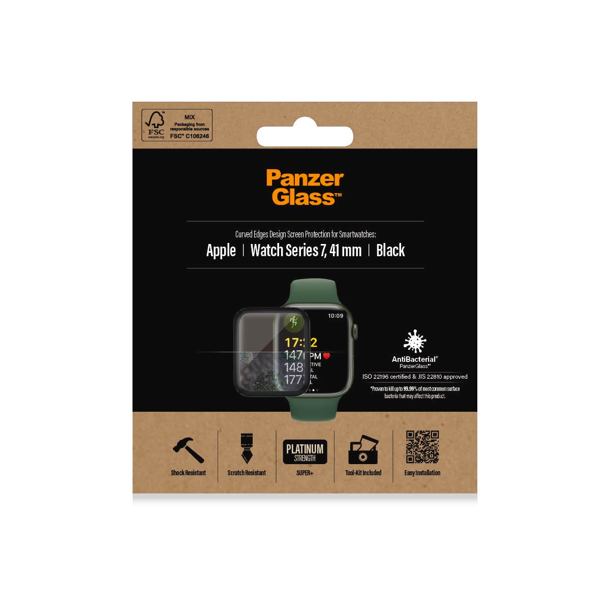 PanzerGlass Verre de protection d'écran »Screen Protector Glass« für Apple Watch Series 7/8 41mm