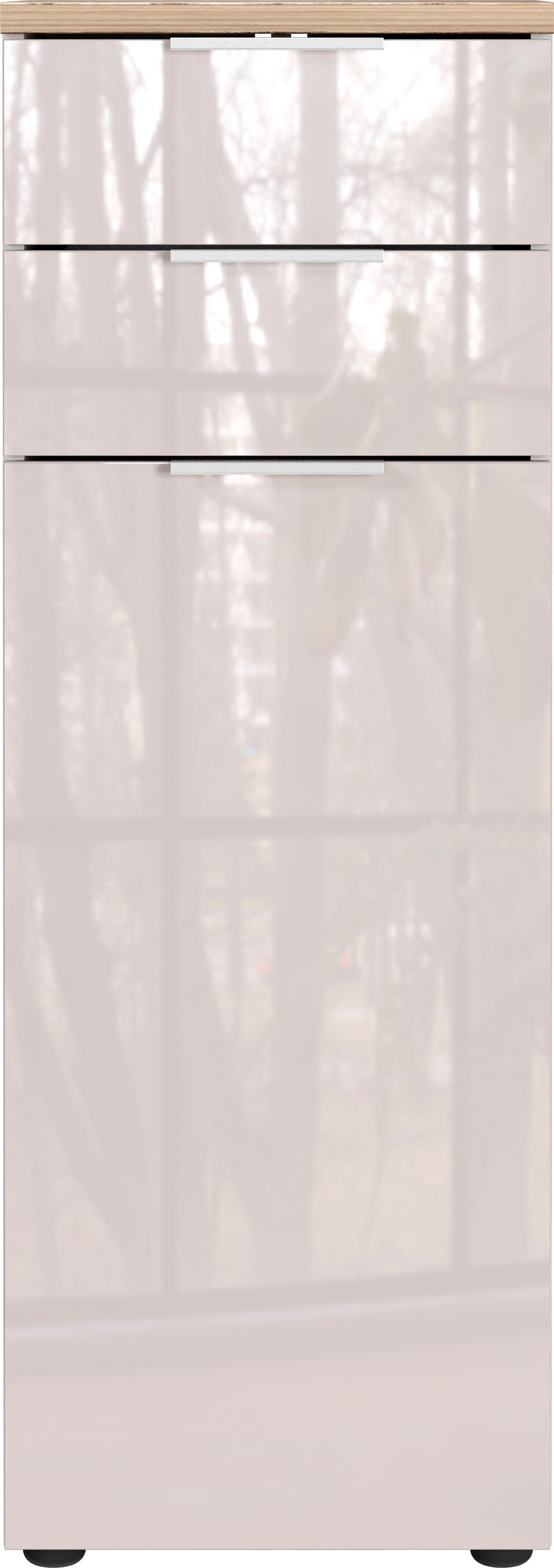 GERMANIA Armoire intermédiaire »Tavira« 1 cuis tlg. Midischrank mit Glasfronten und Selbsteinzug der Schubladen