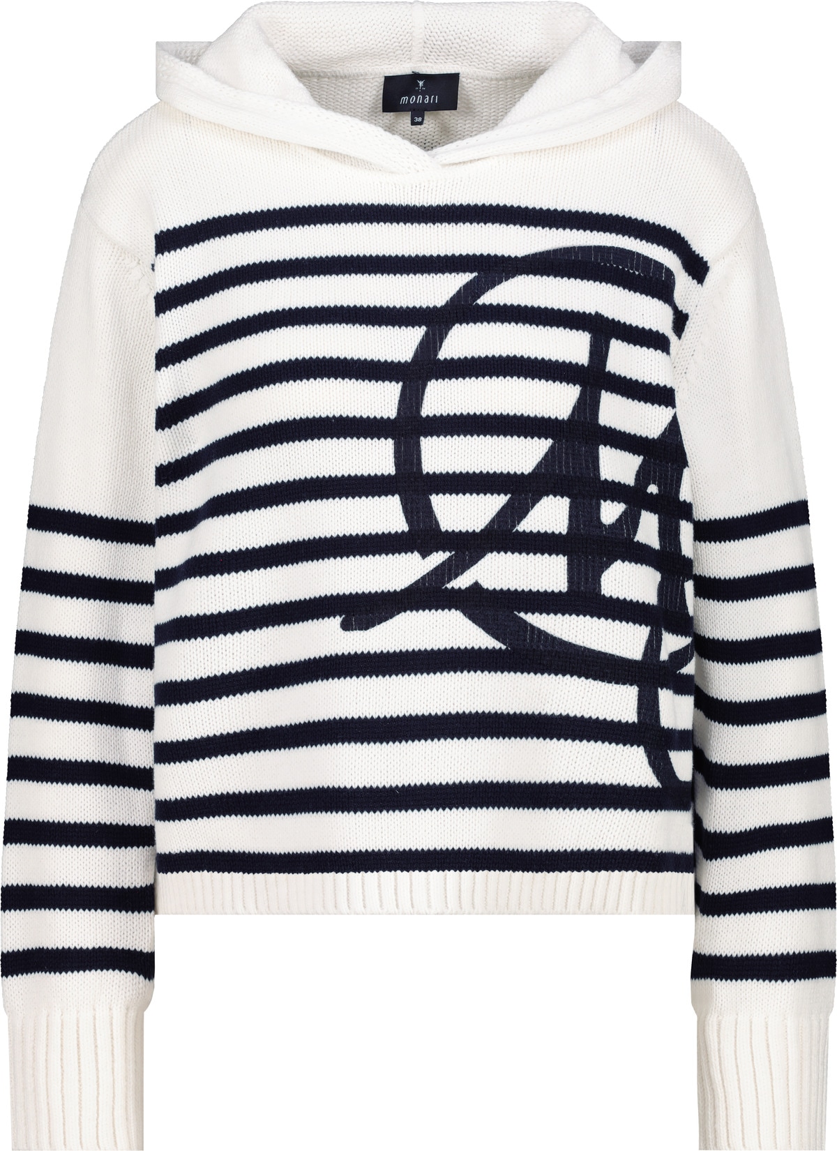 Monari Pull à capuche Regular Fit, mit Intarsie-Muster