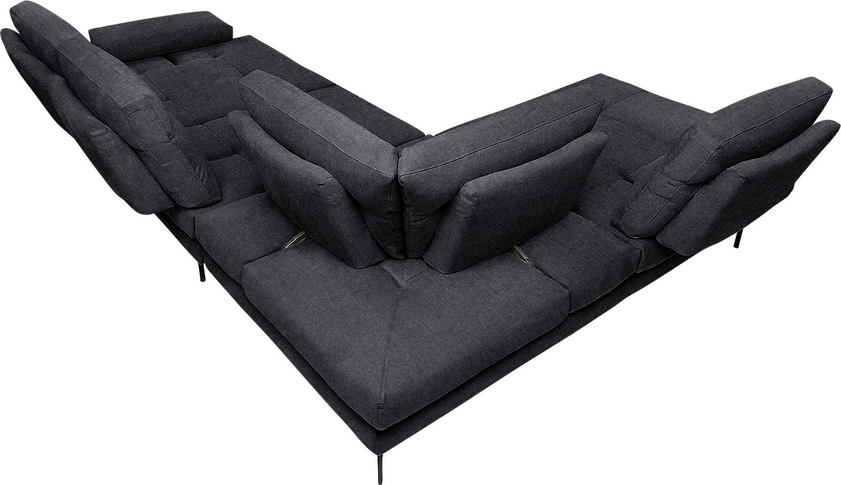 CALIA ITALIA Ecksofa »Toby Wing, L-Form, Designsofa mit sensationellem Sitzkomfort« Sitztiefenverstellung, funktionale Ecke, Füsse in schwarz matt