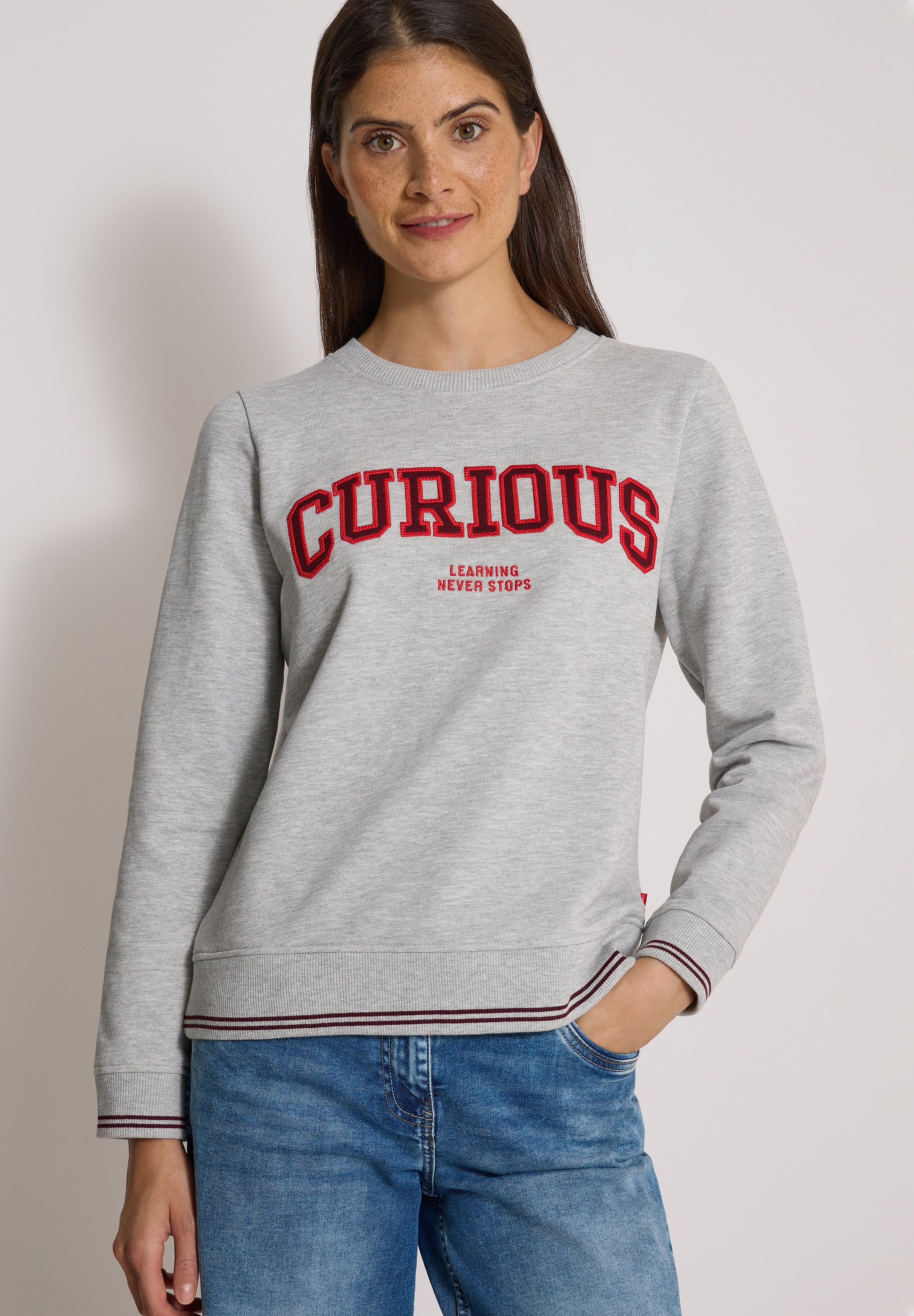Cecil Sweater , mit Rundhals und Stickerei
