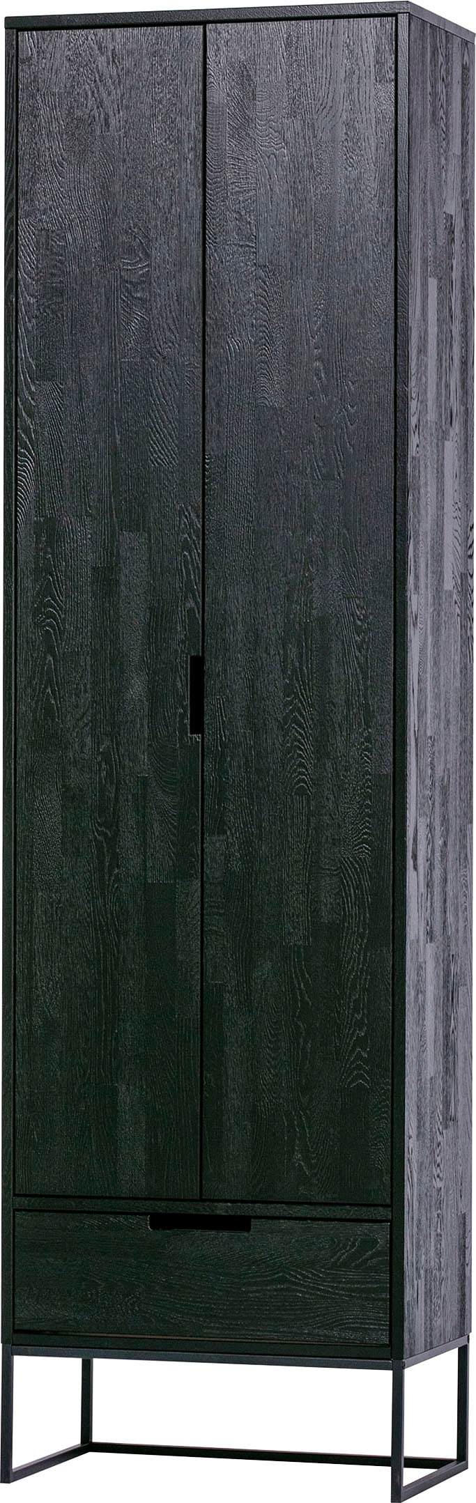 WOOOD Mehrzweckschrank »Silas FSC®-Eschenholz massiv mit Metallgestell H 210 x B 60 x T 36 cm« Schutzlackierte Oberfläche, Tragkraft 15 kg pro Boden, pfleigleicht