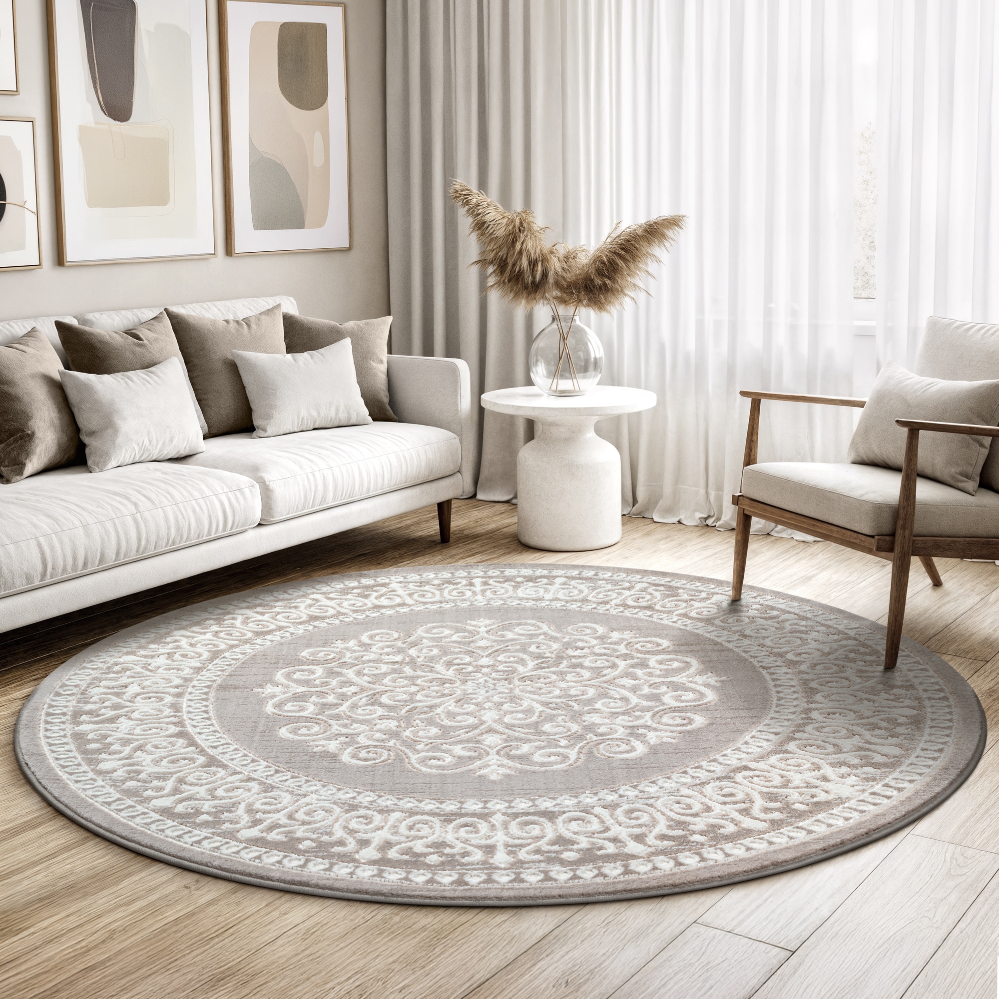 Sanat Teppich »Harmony 3204 , auch als Läufer« rund 12 mm Höhe Wohnzimmer, Kurzflor, modern, Orient Optik, Schlafzimmer