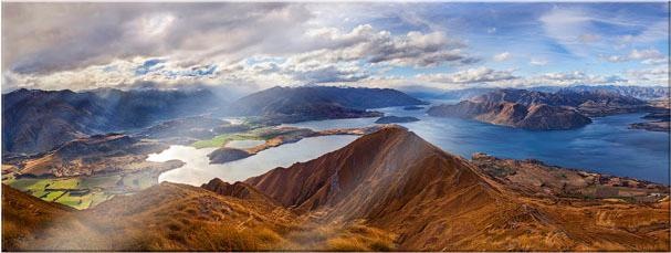 Image of Wall-Art Acrylglasbild »Yan - Aussicht vom Roys Peak - Panorama«, 100/40 cm bei Ackermann Versand Schweiz