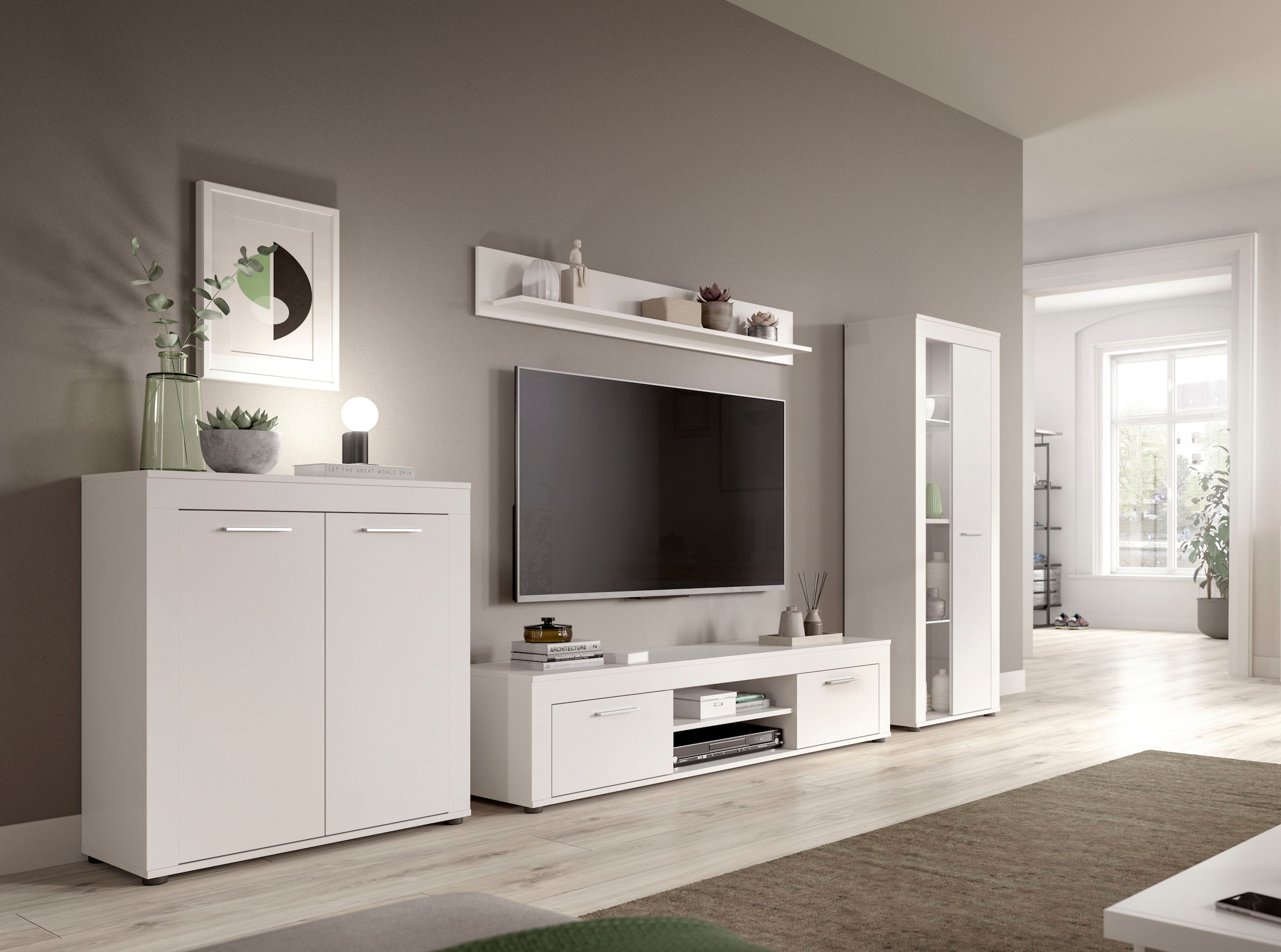 Home affaire Wohnwand »Aosta, Breite 255cm, bestehend aus Highboard, Lowboard, Wandboard« 3 Stk. tlg.