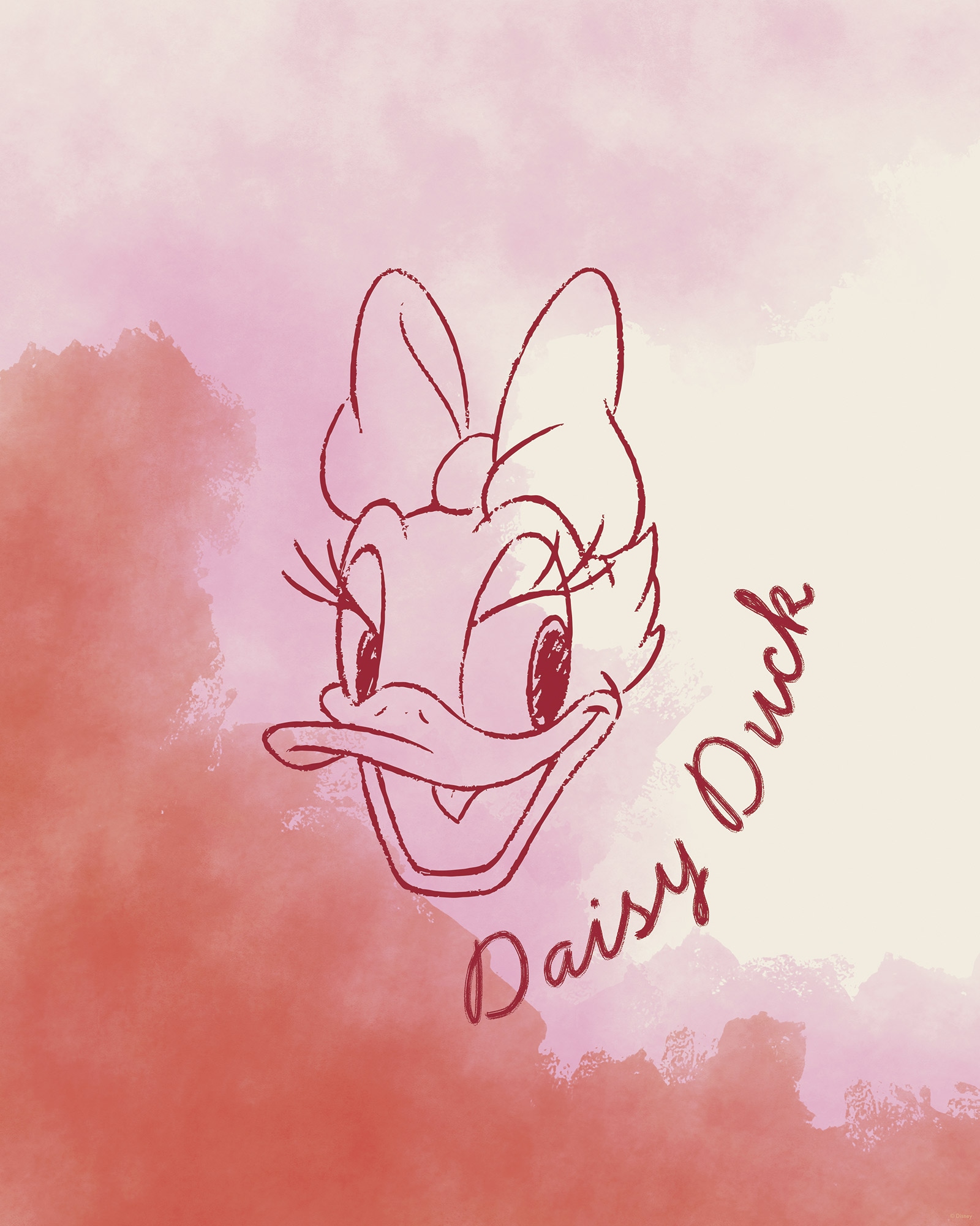 Komar Wandbild »Disney Daisy Duck Watercolours« Disney Set, 1 Stk. tlg. 40 x 50 cm (Breite x Höhe) - Kinderzimmer, Dekoration