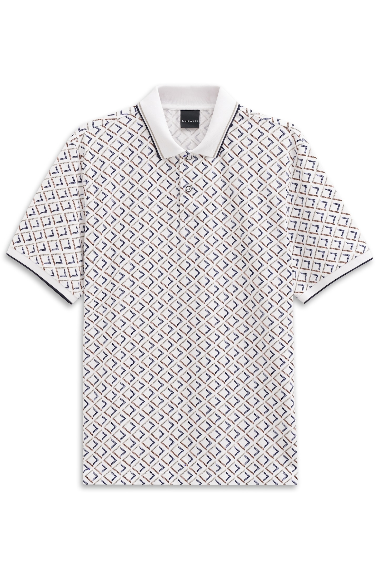 bugatti Polo »Modern Fit« mit Rauten-Muster