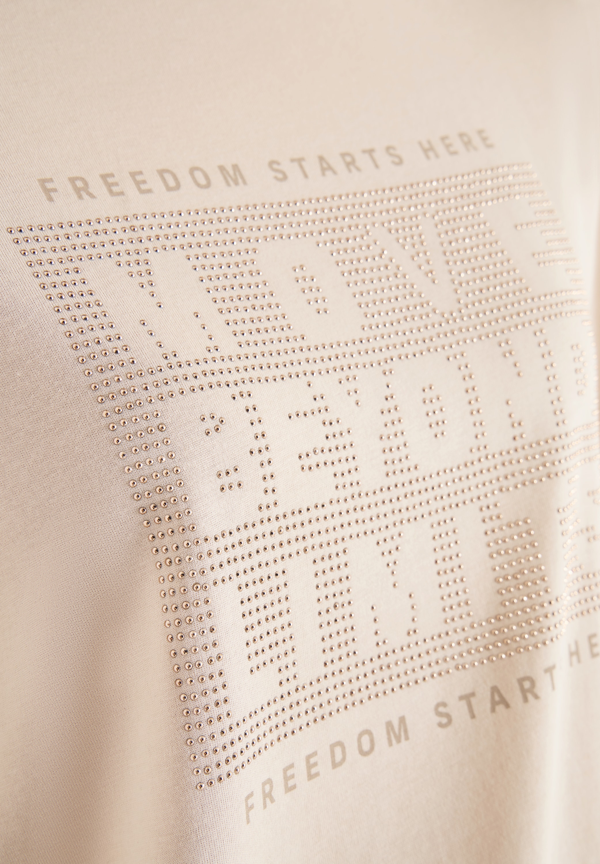 Cecil T-shirt à manches 3/4 »Hotfix« mit Schmucksteinen, Rundhalsform