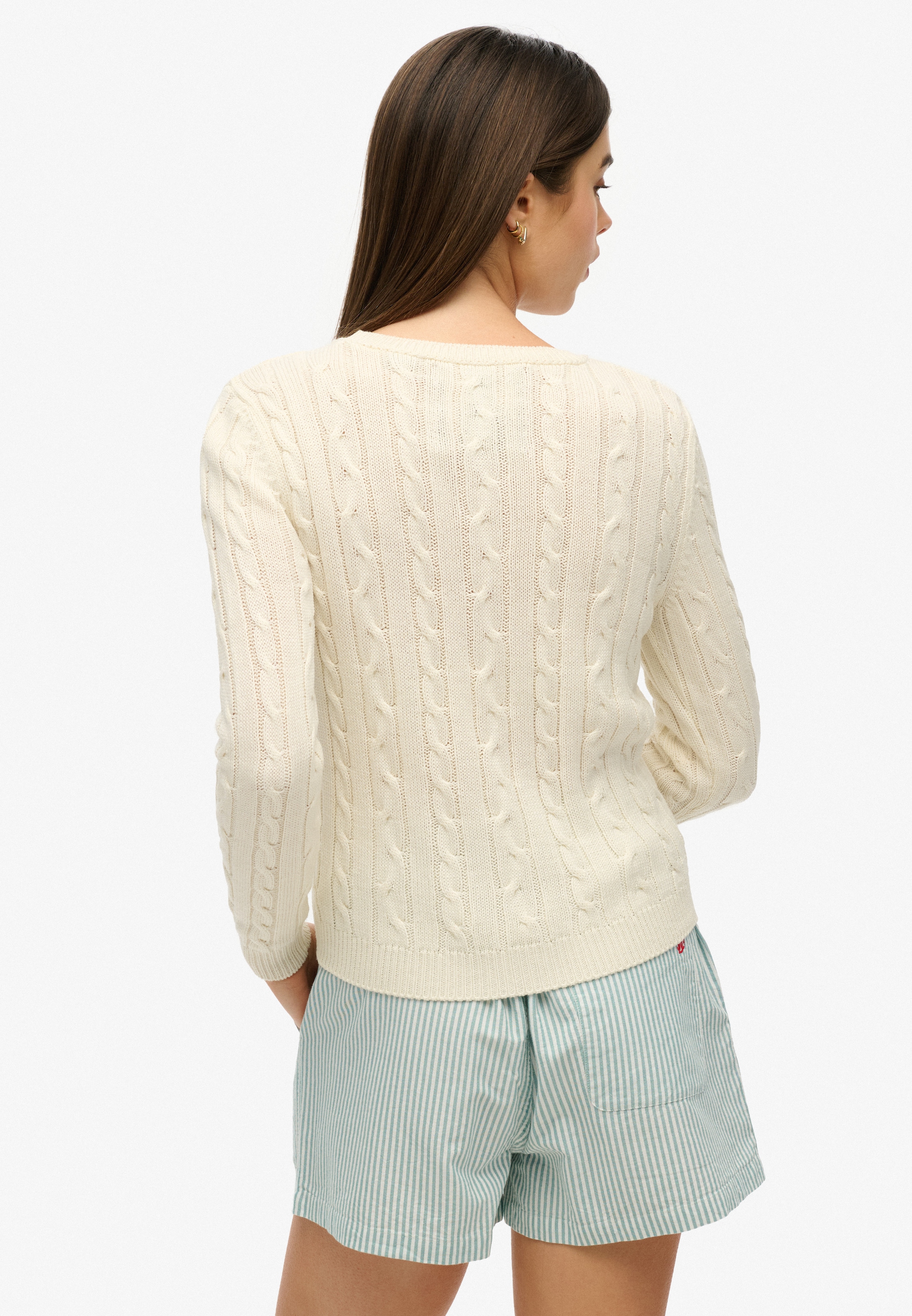 Superdry Pull en tricot »ESSENTIALS SLIM CABLE JUMPER«