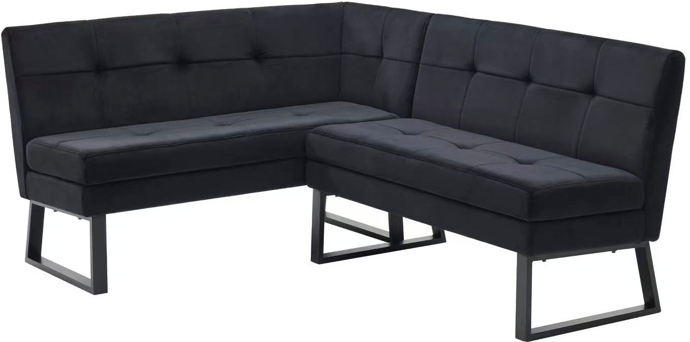 GOODproduct Eckbank »Geranie, Sitzbank, Essbank, pflegeleichter Strukturstoff« Eckbank inkl. Stauraum, Pulverbeschichtetes Metallgestell