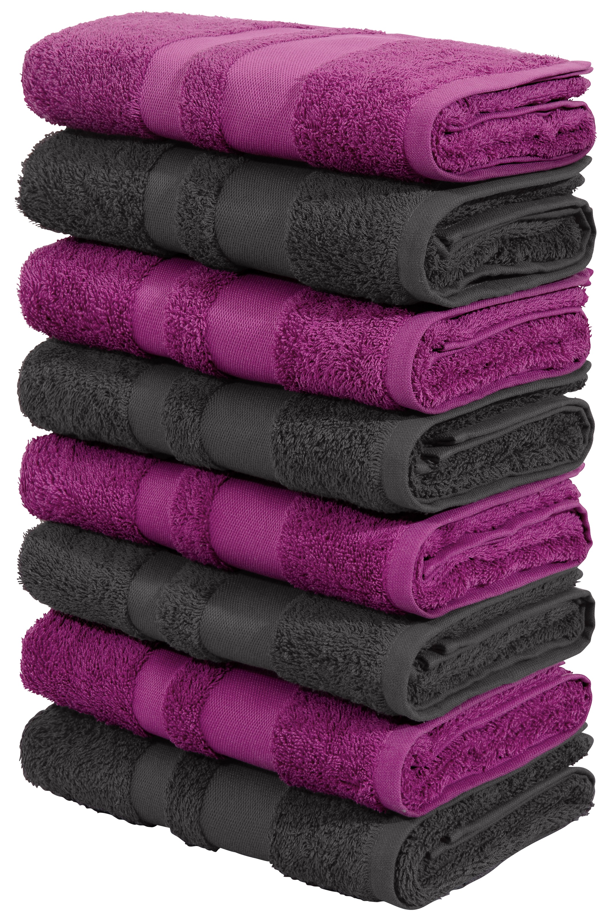 Image of GOODproduct Handtücher "Vanessa, 8 Handtücher, 50x100cm, in Standard- und Premium-Qualität" Handtücher mit Bordüre, 100% Baumwolle, einfarbig, weich