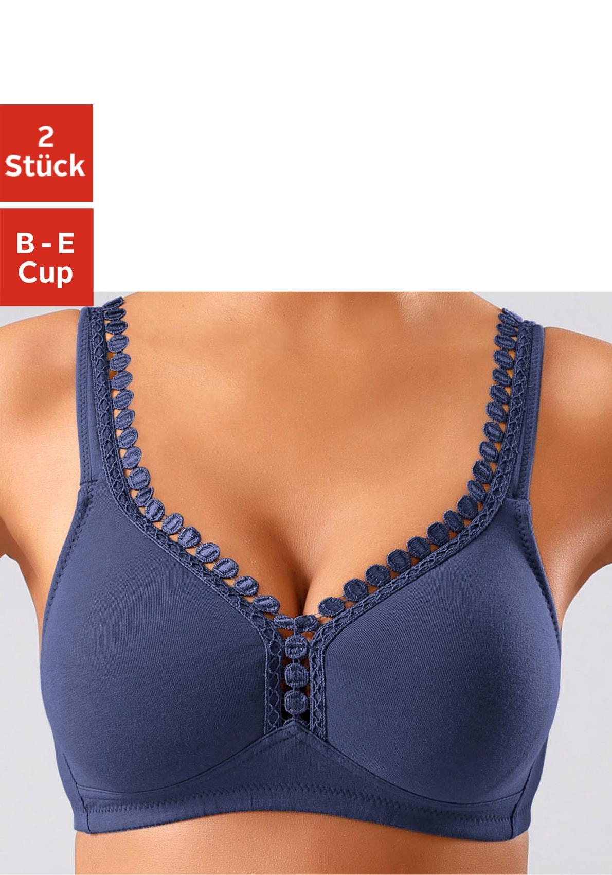 Image of petite fleur Soft-BH Packung, 2 Stück, ohne Bügel, Baumwoll-Qualität– auch ideal für grosse Grössen