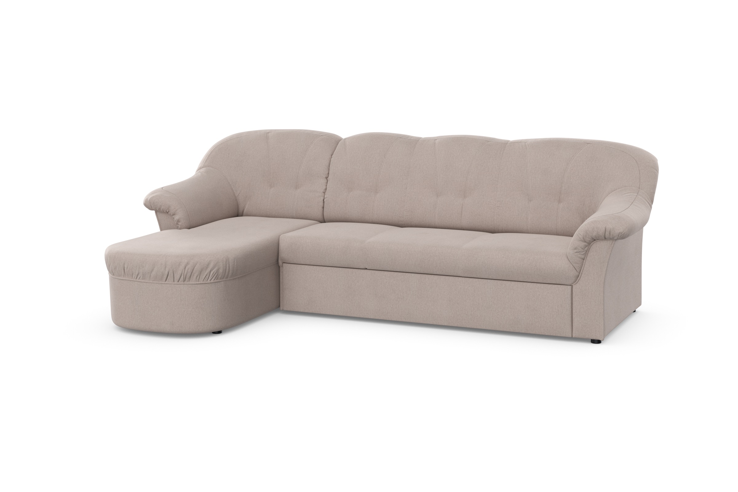 DOMO collection Ecksofa »Pegnitz, elegante Rückensteppung, kompakte Stellmasse 238/141cm, L-Form«, wahlweise mit Bettfunktion