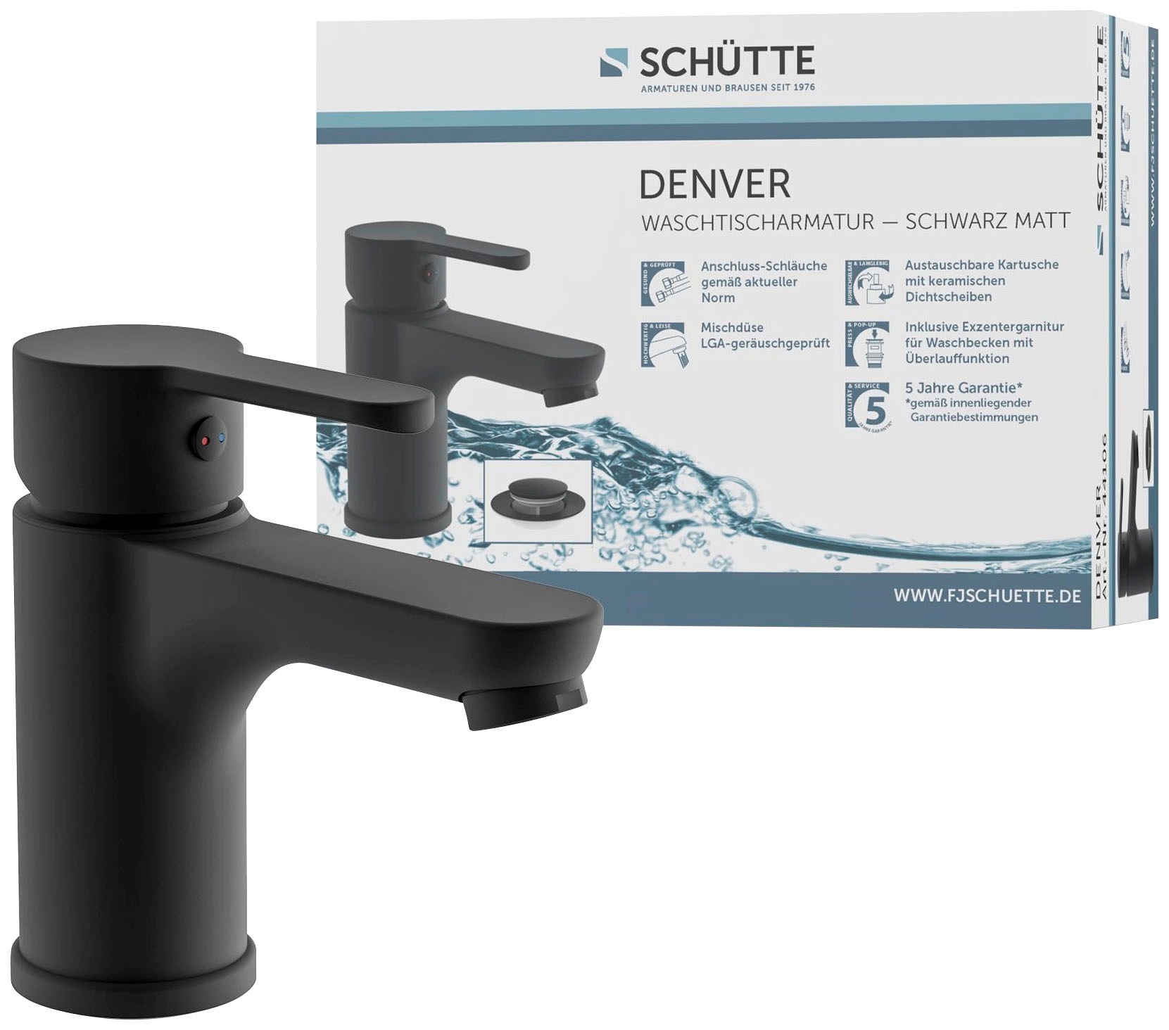 Schütte Robinetterie de salle de bain »3-teilige Serie DENVER« Ensemble,  silencieux, buse mixte de marque