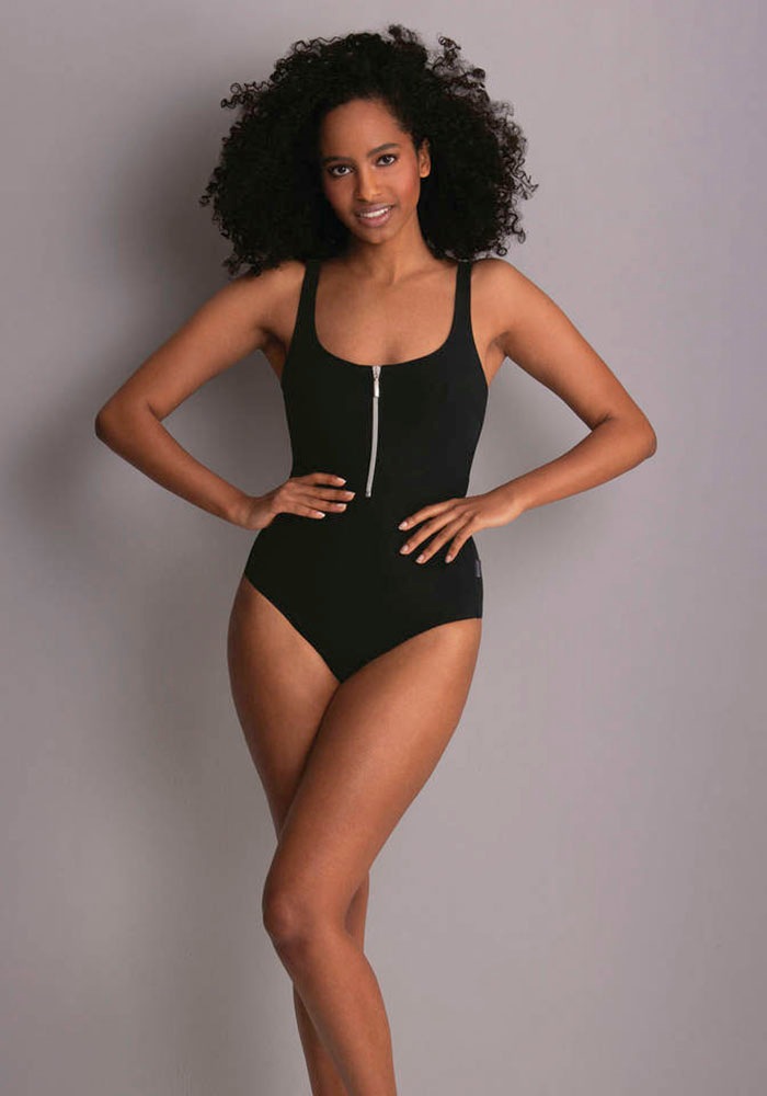 Rosa Faia, Unisex, »Elouise« tiefer Rücken, bügelloser Halt, Brustfutter, Trägerbreite gestaffelt, schwarz, 46, Cup C, Badeanzug von Rosa Faia