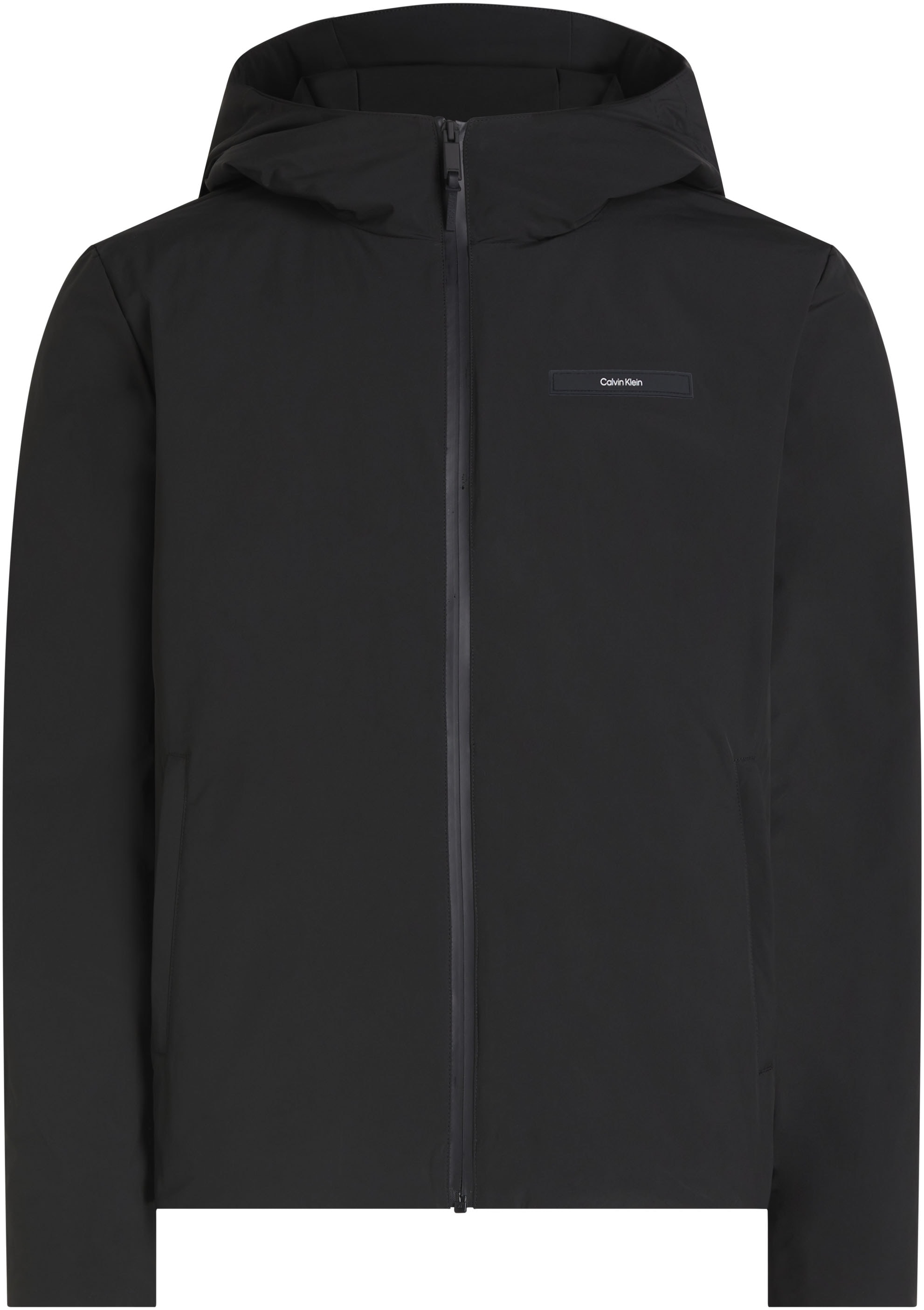 Calvin Klein Outdoorjacke »TECHNICAL NON-QUILT JACKET HOOD«, mit Kapuze, mit Logoprint
