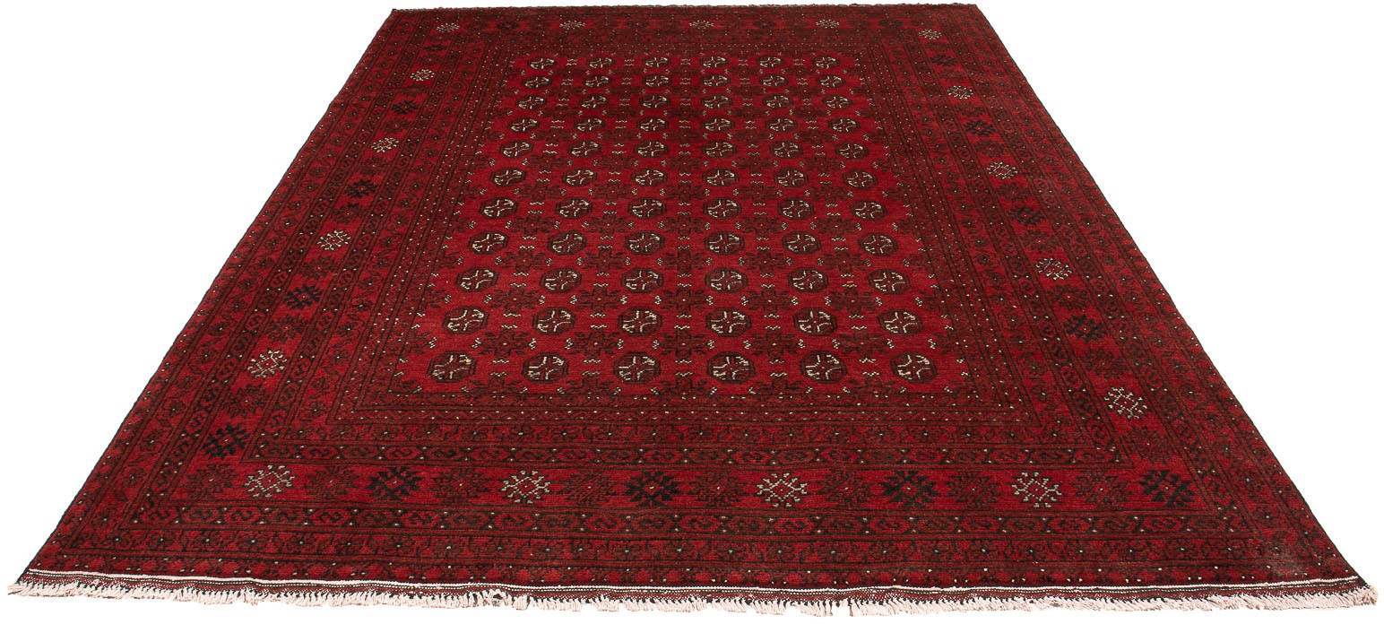 Image of morgenland Orientteppich »Afghan - Filpa - 290 x 194 cm - dunkelrot«, rechteckig, 10 mm Höhe, Wohnzimmer, Handgeknüpft, Einzelstück mit Zertifikat bei Ackermann Versand Schweiz