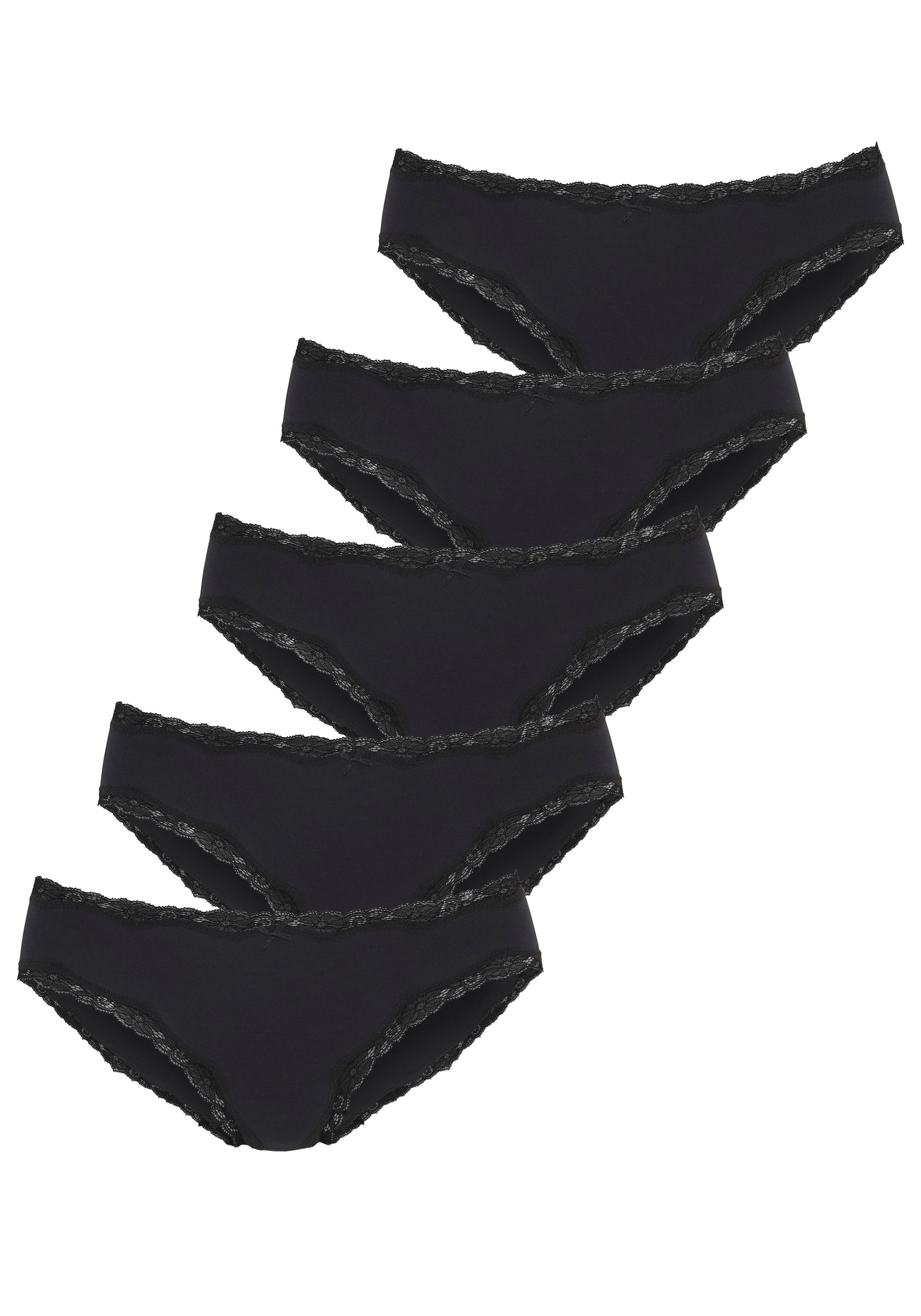 Image of Vivance Jazz-Pants Slips 5er-Pack, aus elastischer Baumwolle, mit Spitzenabschluss