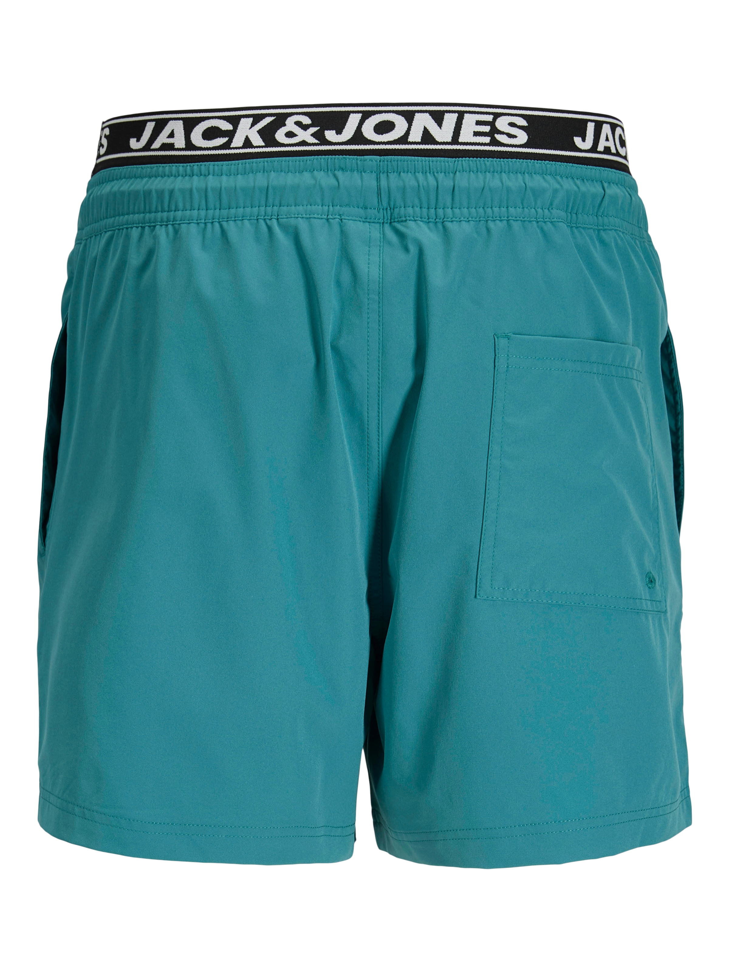 Jack & Jones Badeshorts »JPSTMAUI SURF DOUBLE WB SWIM SHORTS« Kunstfaser, Elastisches Taillenbund, Logo-Detail