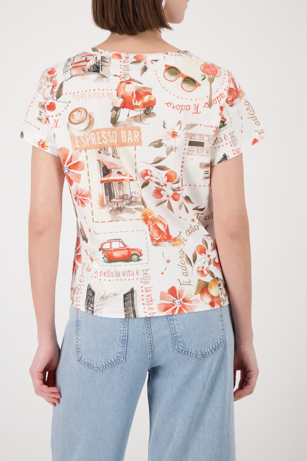 Monari T-shirt »Shirt Italydruck Allover« Regular fit mit Italienprint