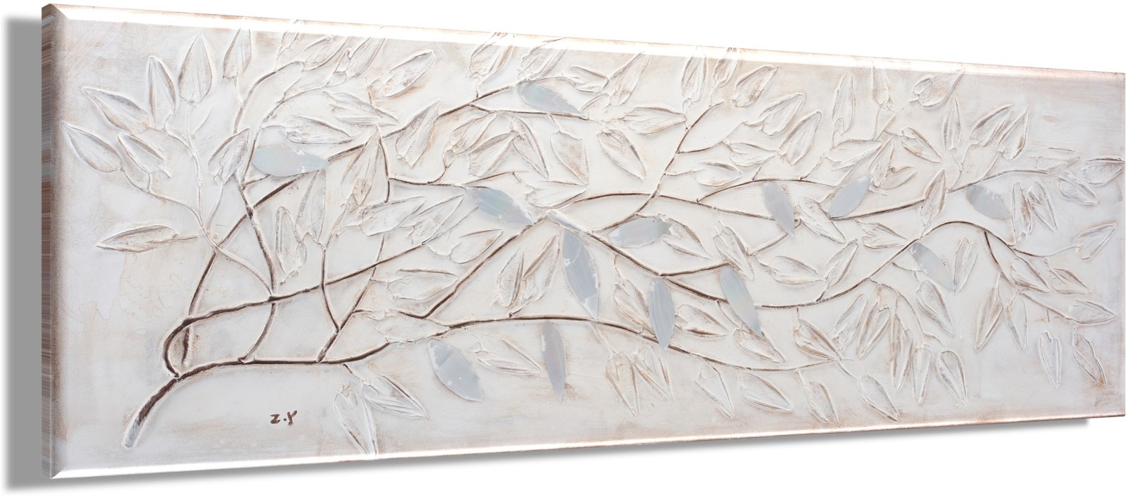 Bönninghoff Ölgemälde »handarbeit ZWEIGE 40x120 cm – Wandbild Kunst Deko modern« Wald 1 Stk. tlg. handgefertigt, jedes Bild ein Unikat