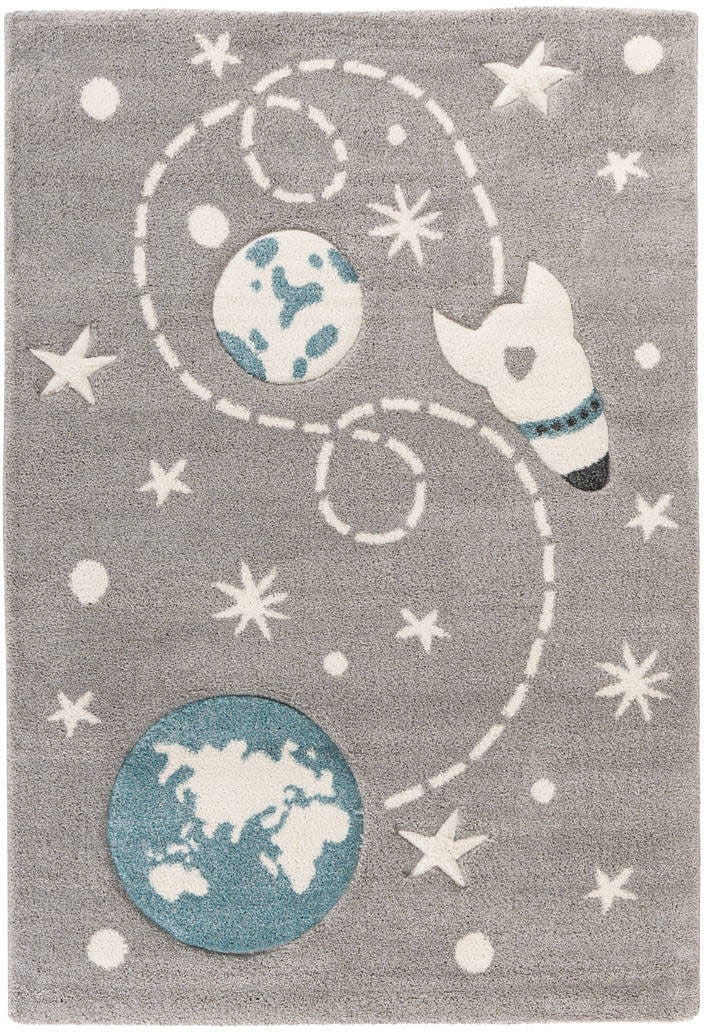 Arte Espina Kinderteppich »Amigo 530«, rechteckig, Weltall Raketen Motiv