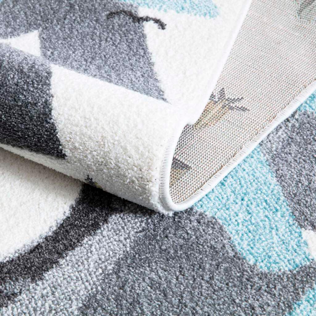 Carpet City Tapis pour enfants »ANIME904« Rectangulaire 11 mm Höhe Kinderzimmer Teppich Modern mit Mond, Blumen, Wolken, Creme, Multi