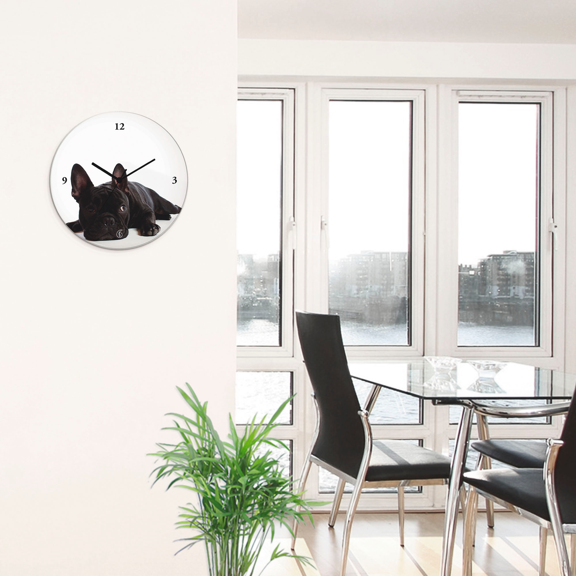 Artland Wanduhr »Bulldogge« wahlweise mit Quarz- oder Funkuhrwerk, lautlos ohne Tickgeräusche