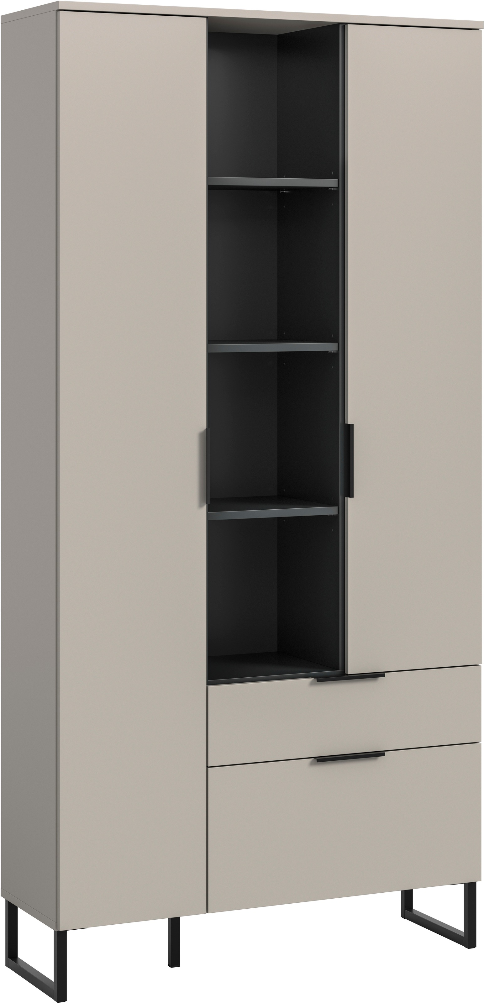 Image of Home affaire Mehrzweckschrank "ADIO, Höhe 192 cm, 2 Türen, 1 Schubkasten, 1 Klappe, mit Metall-Kufen" 1 Stk. tlg. Schrank, Wohnzimmerschrank, Hochschrank, Stauraumschrank, Highboard