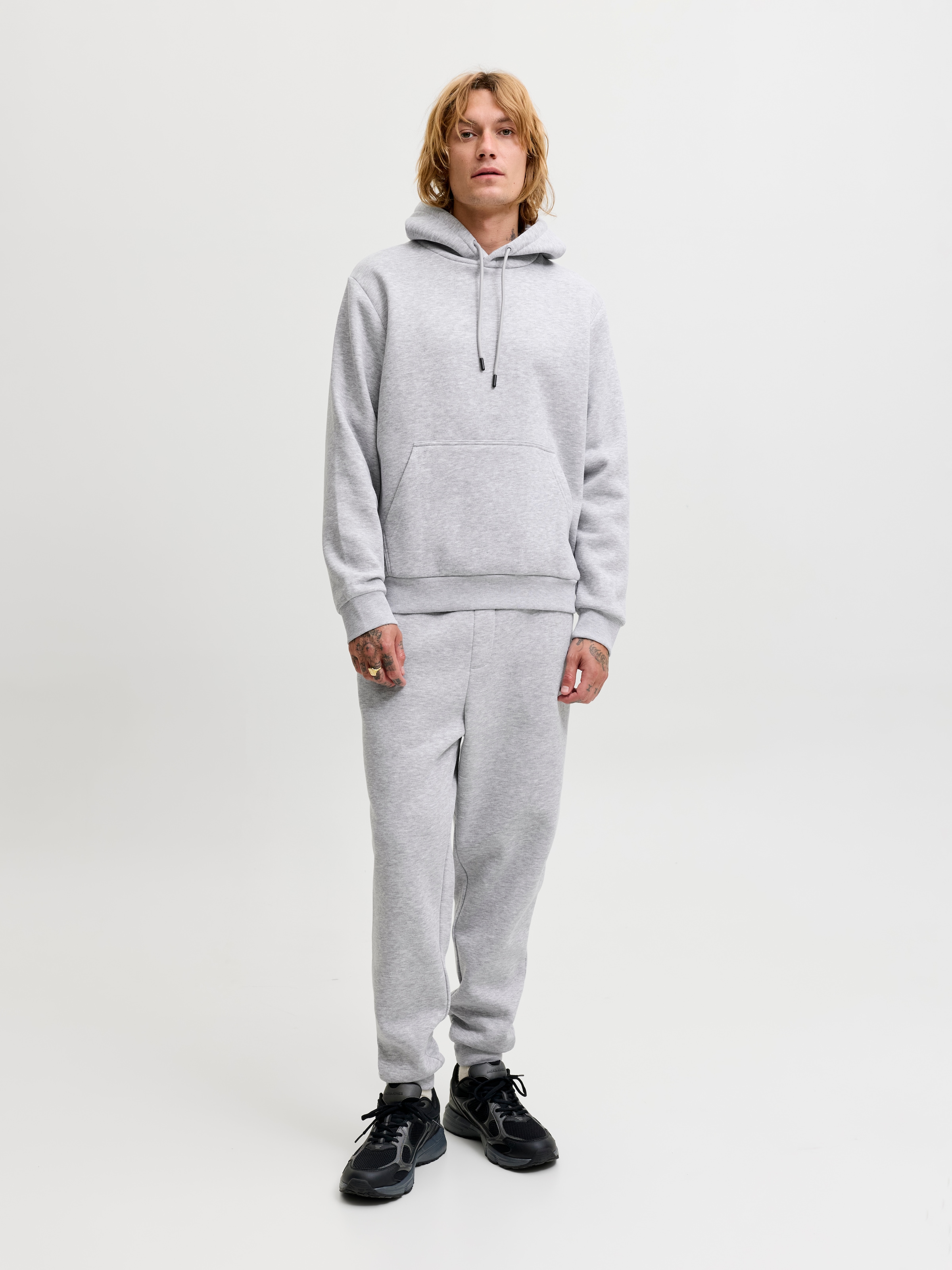 Jack & Jones Sweat à capuche »JJEBRADLEY SWEAT HOOD SET MP«, 2 Materialmix, locker geschnitten
