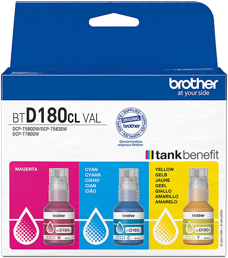 Image of Brother Nachfülltinte "BTD180CLVAL" für Brother Packung, 3 Stk. tlg.