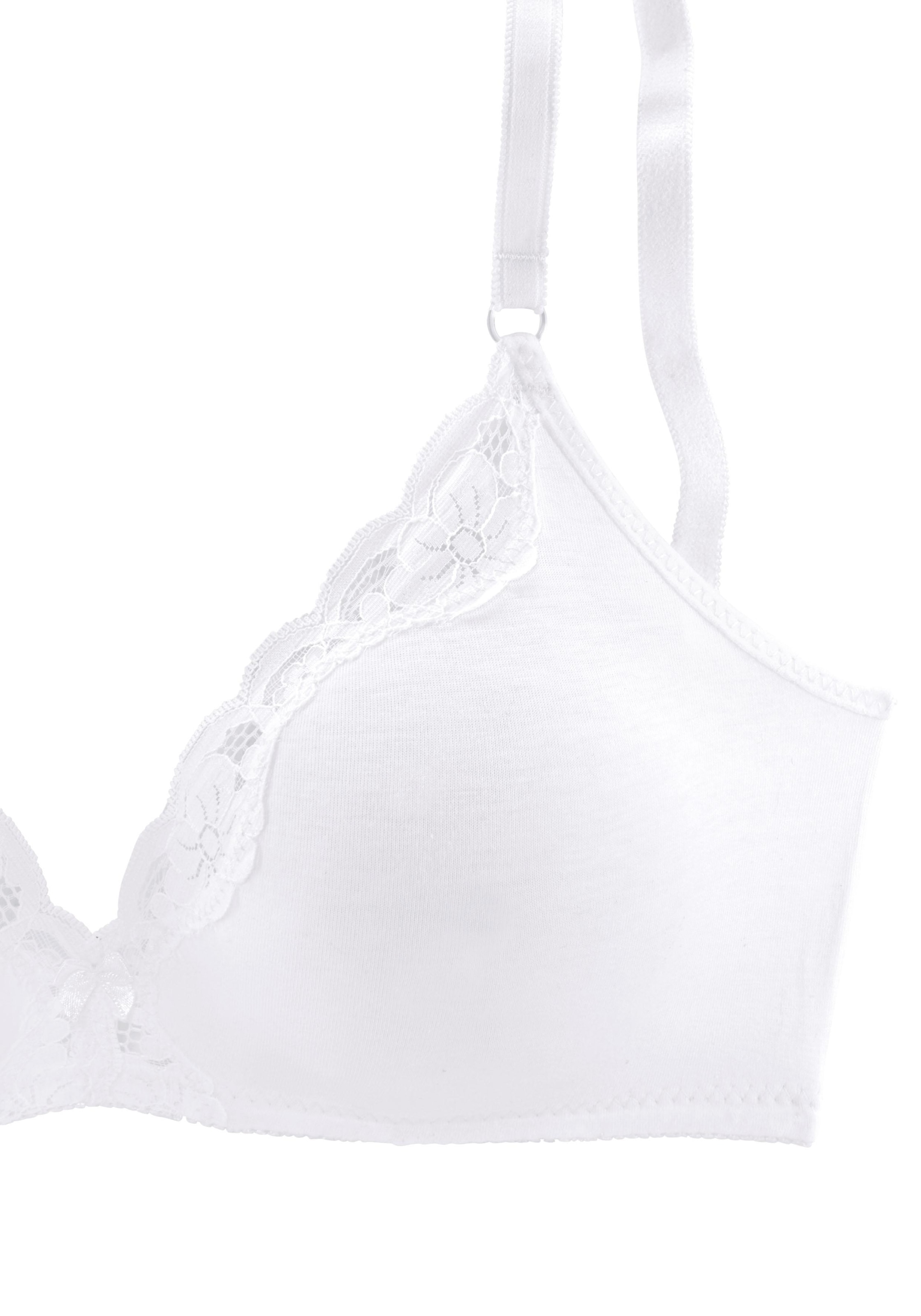 petite fleur Bralette-BH, (Packung, 2 Stück), ohne Bügel aus Baumwolle mit Spitze