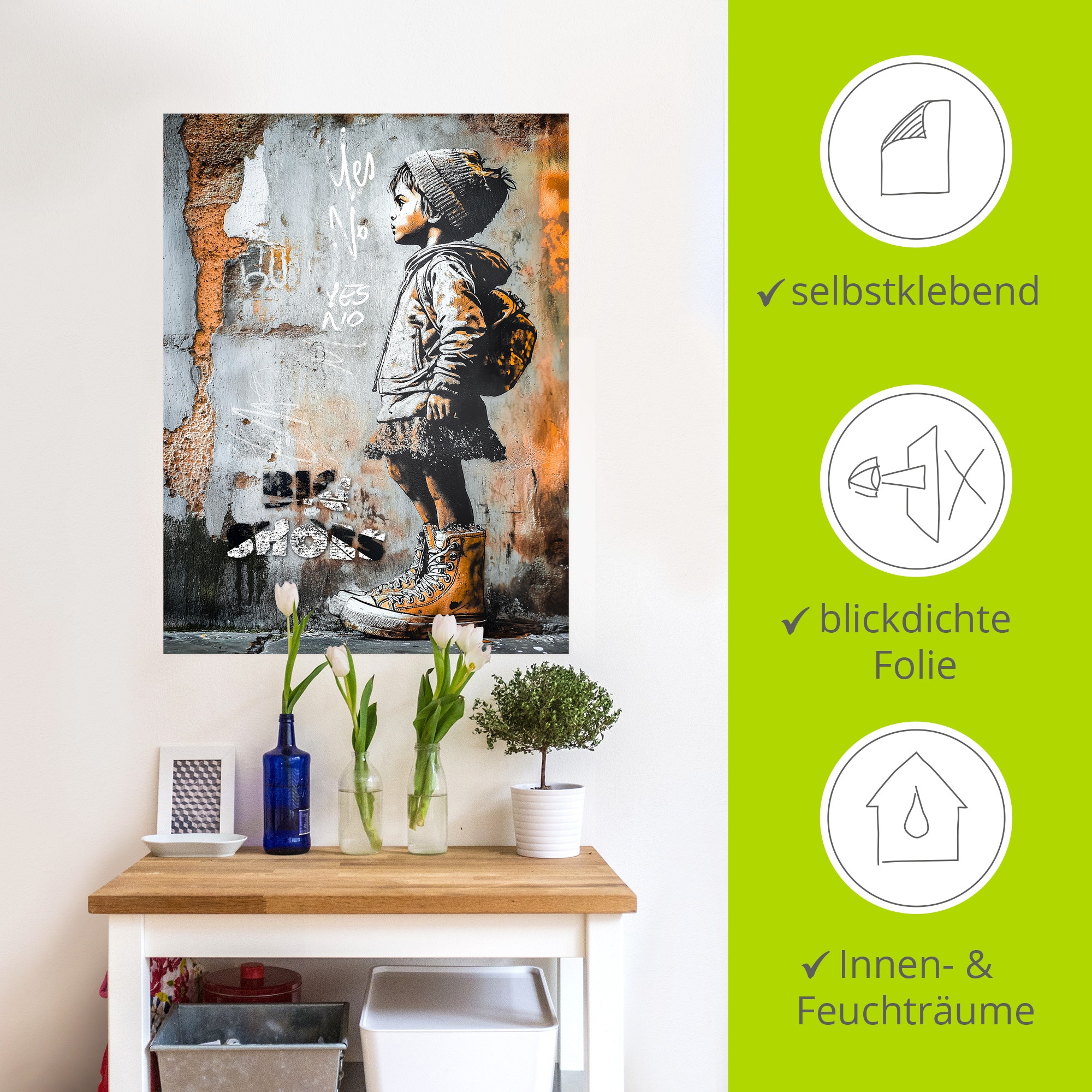 Artland Wandbild »Grosse Schuhe« Bilder von Kindern 1 Stk. tlg. als Alubild, Leinwandbild, Poster, Wandaufkleber in verschied. Grössen