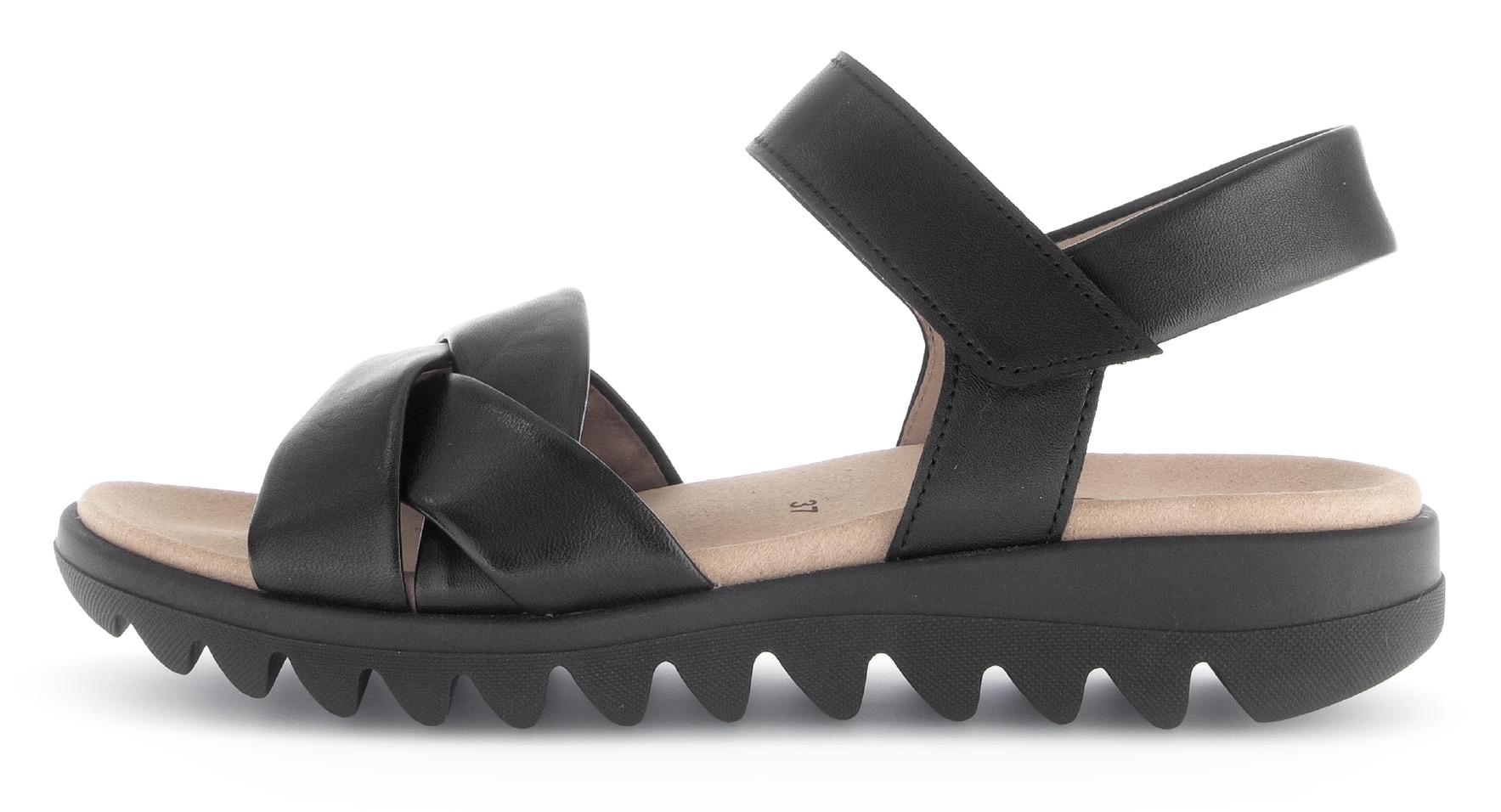 Gabor Sandale à lanières  , chaussure d'été, sandale compensée, chaussure confortable avec fermeture velcro