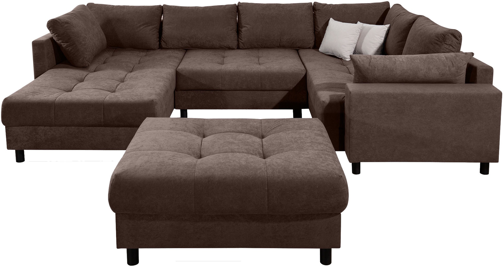 COLLECTION AB Paysage de salon »Toni U-Form, B: 298 cm« Set: Sofa & Hocker, 2 Zierkissen, Federkern
