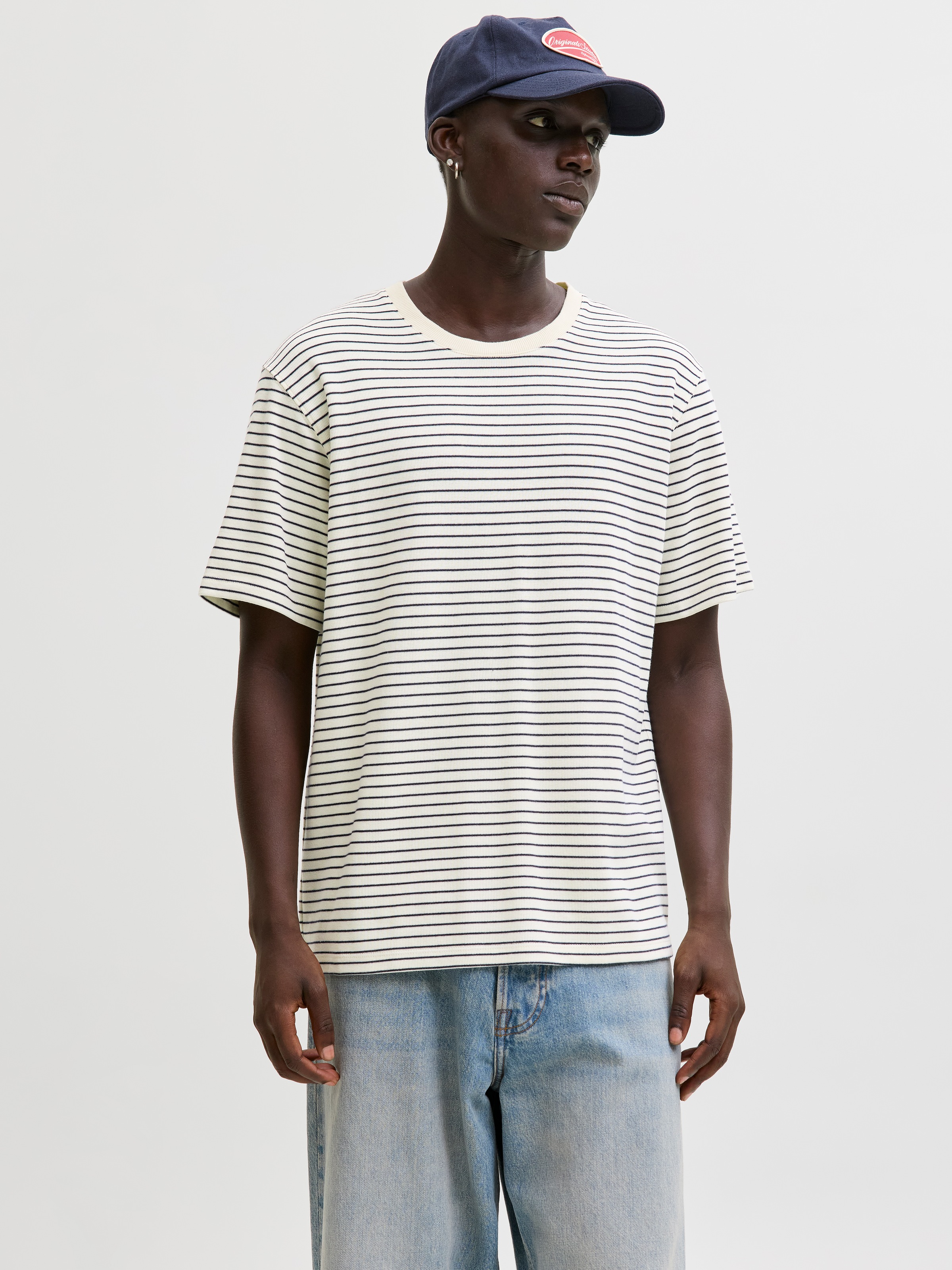 Image of Jack & Jones Rundhalsshirt "JJEDOVER STRIPED TEE SS CREW NECK SN" mit Streifendesign